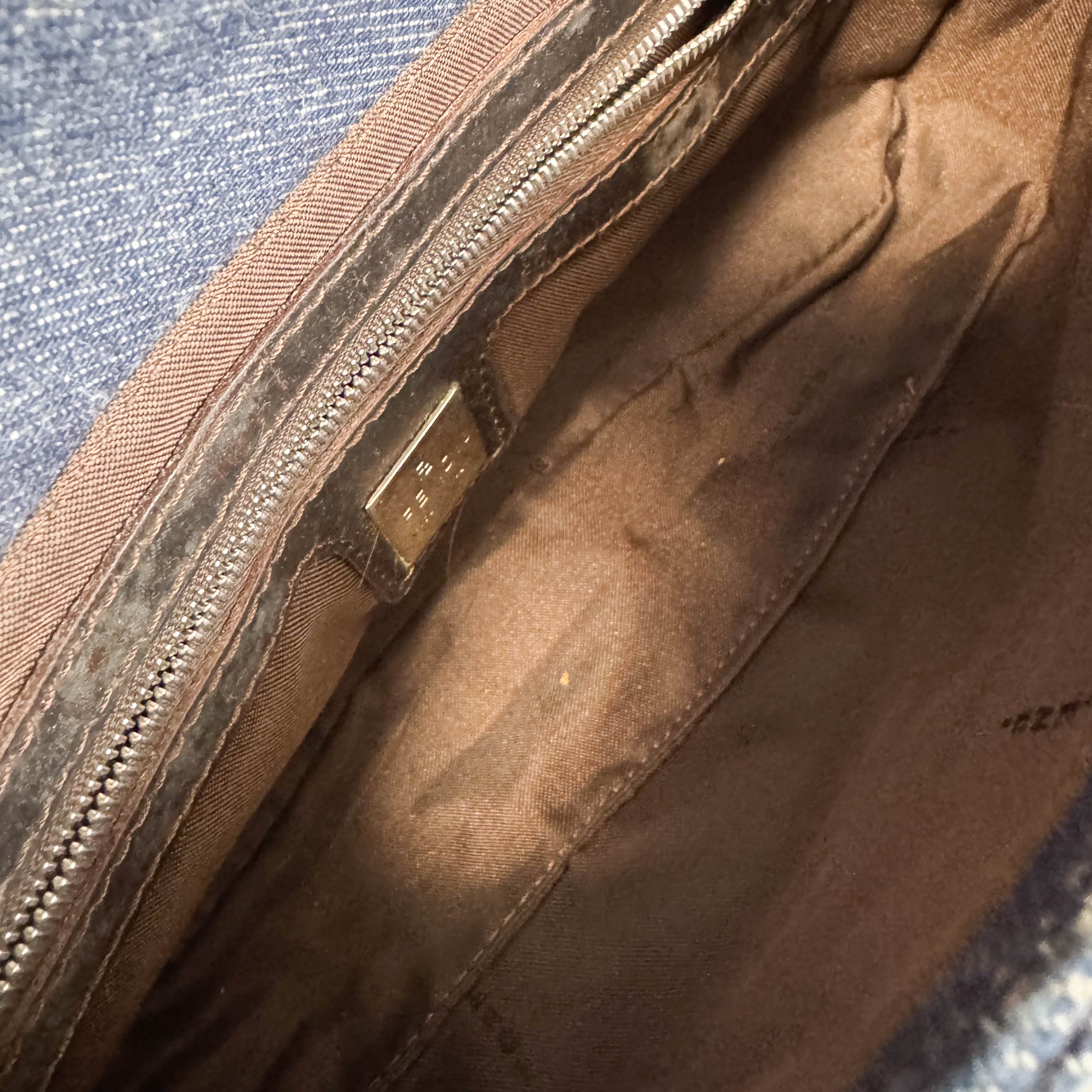 Baguette Denim Shoulder Bag