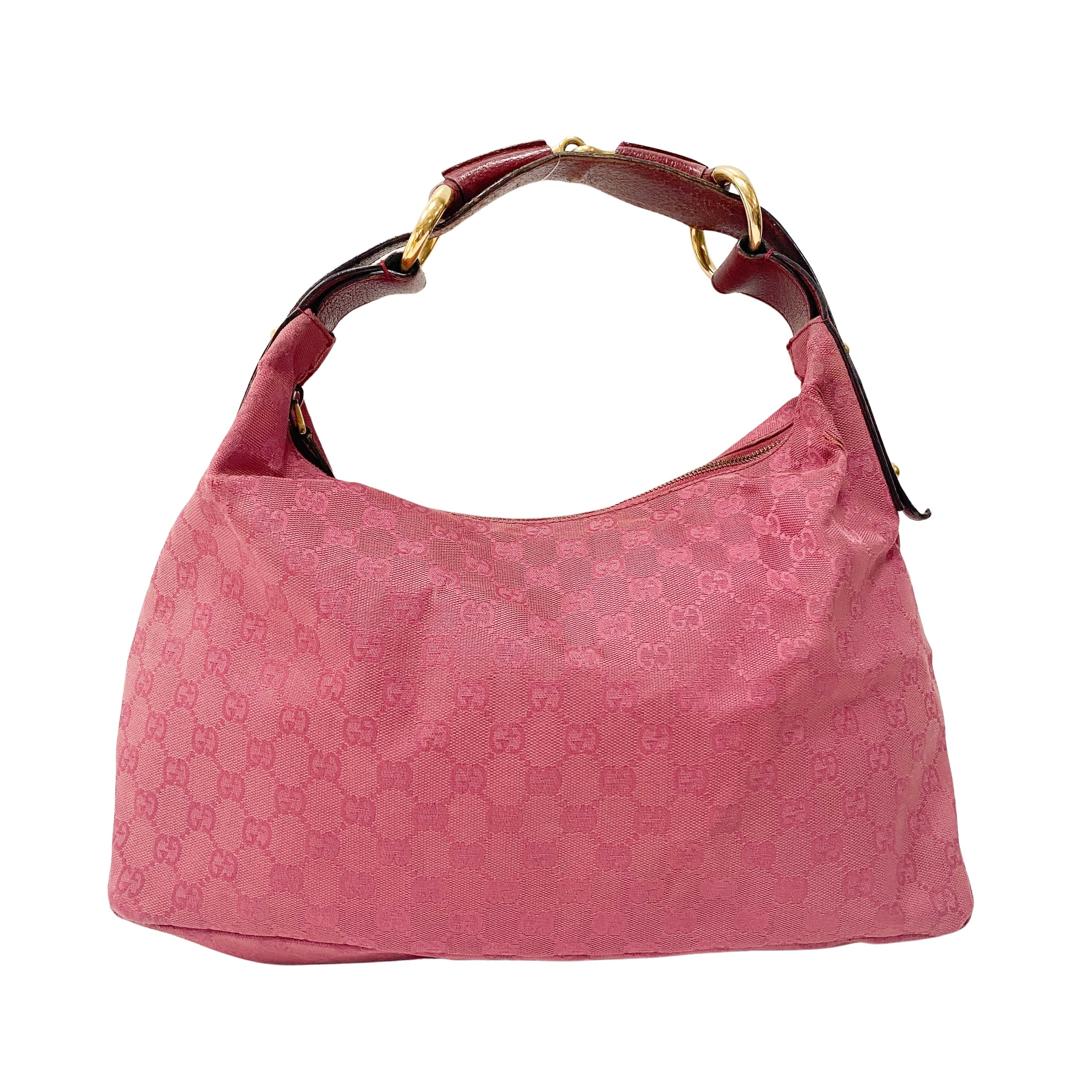Horsebit Magenta GG Canvas Bag