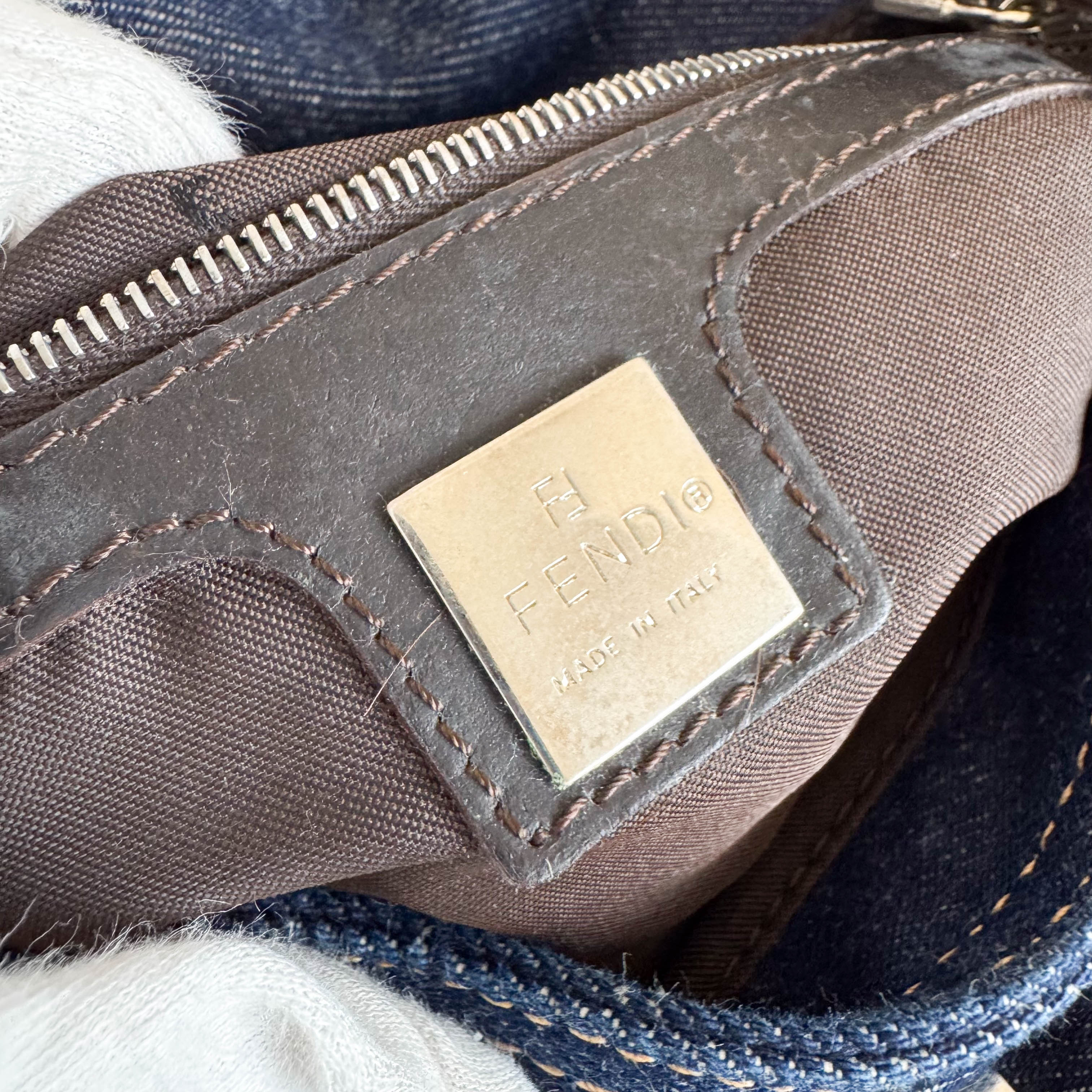 Baguette Denim Shoulder Bag