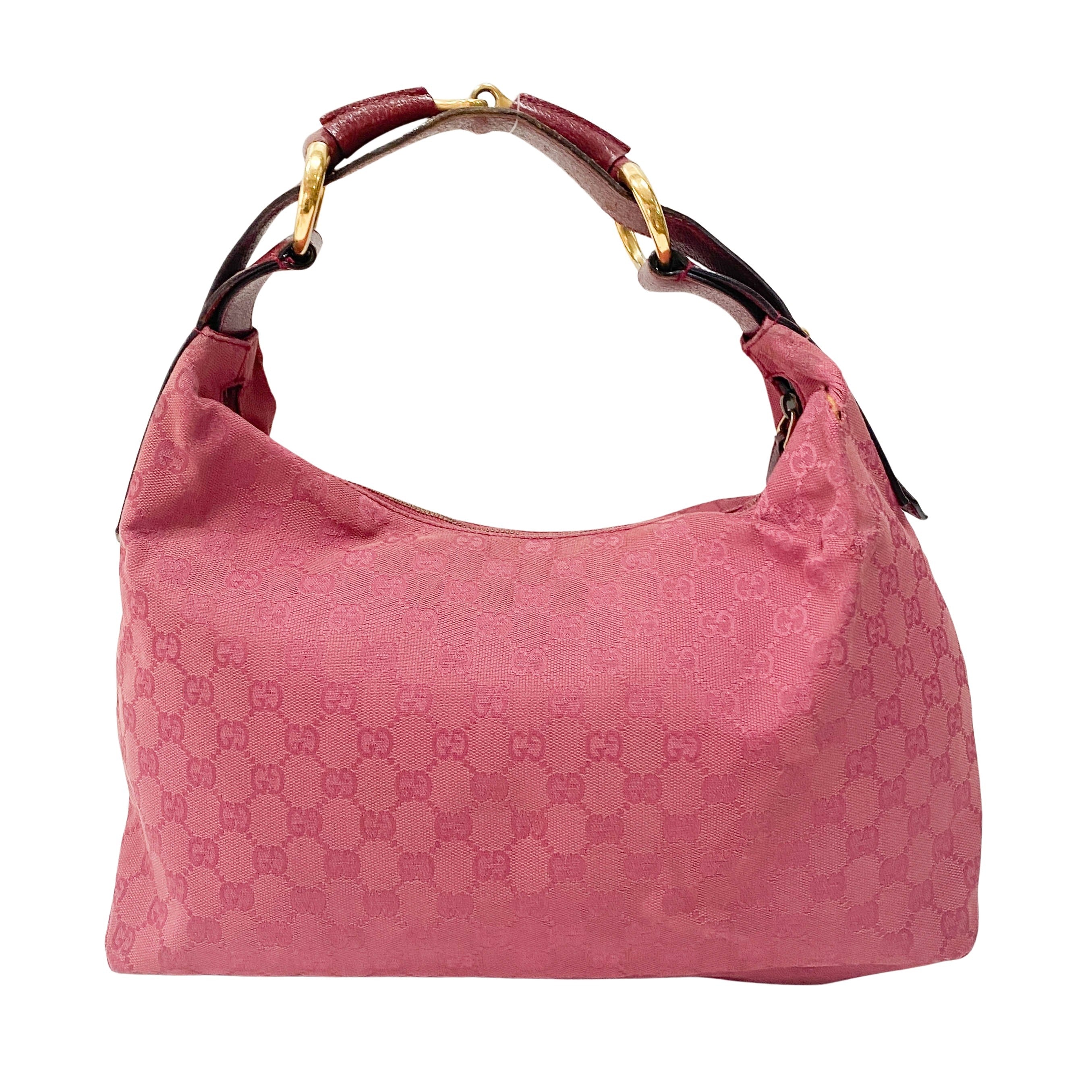 Horsebit Magenta GG Canvas Bag