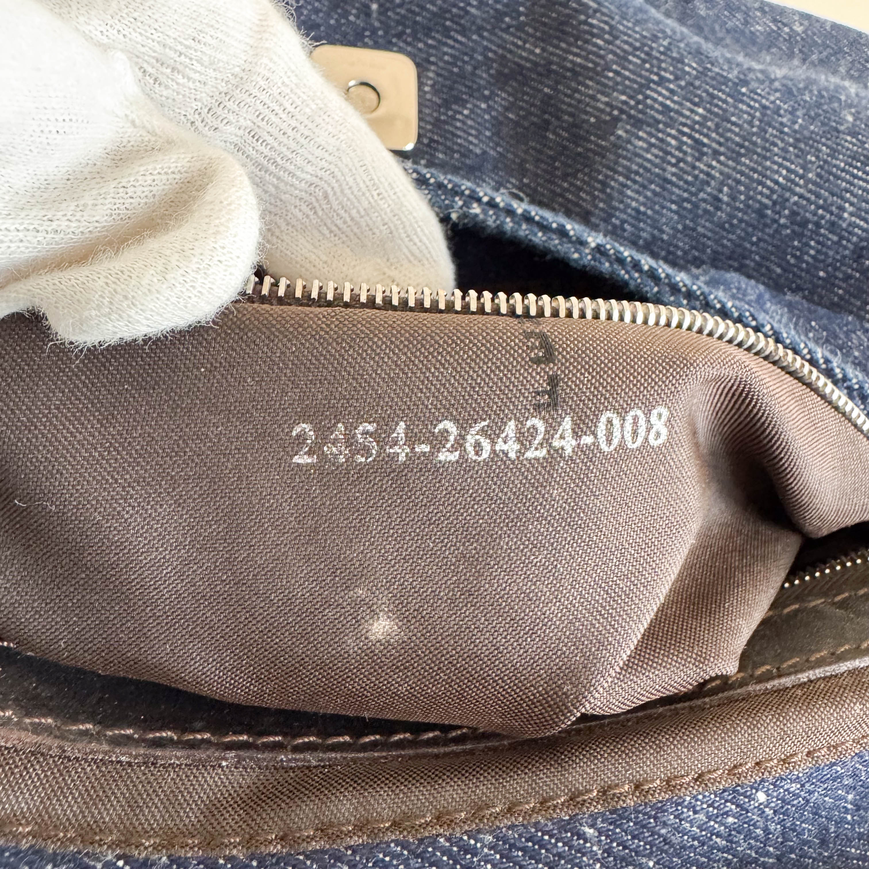 Baguette Denim Shoulder Bag