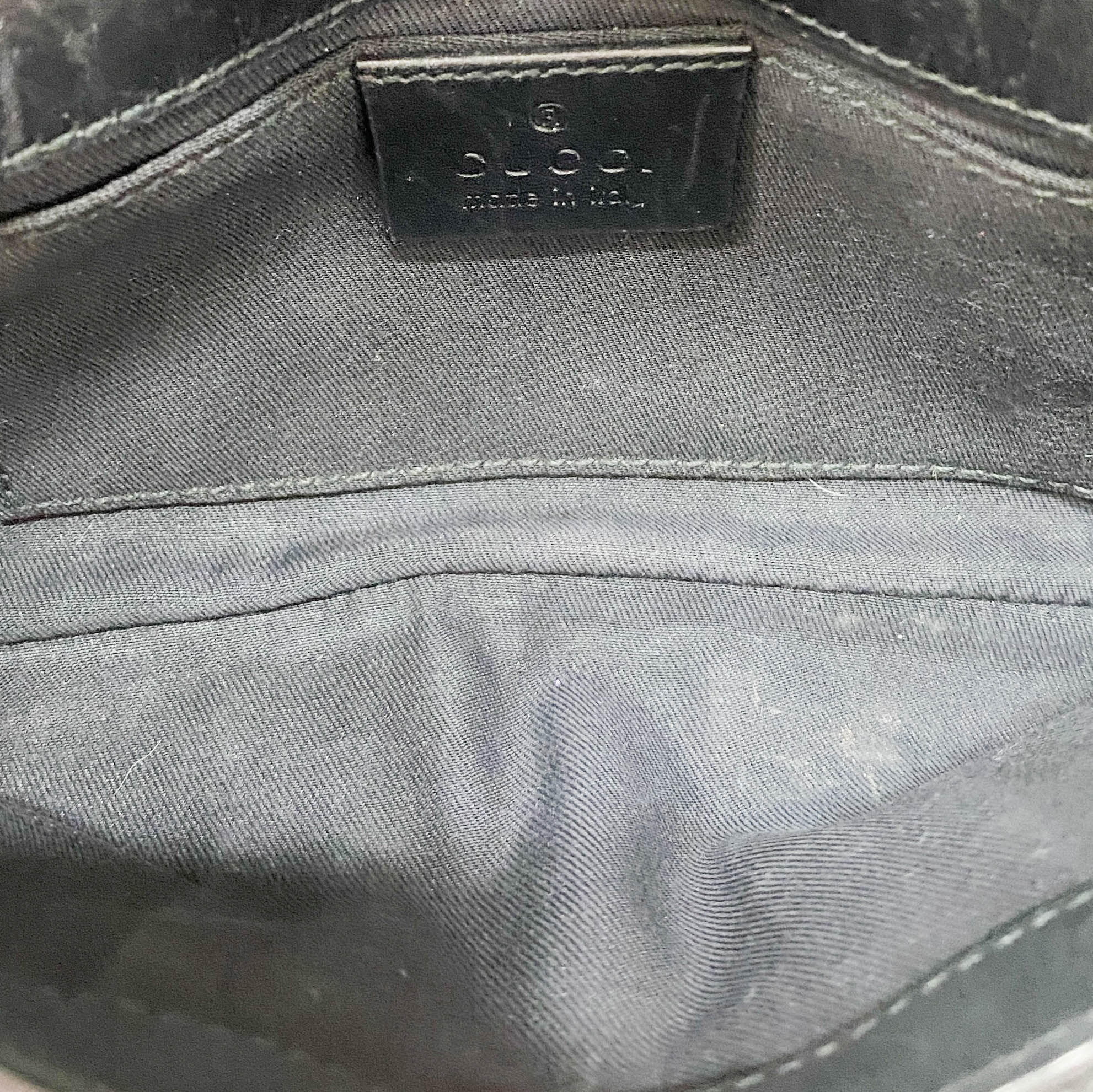 Horsebit Black GG Canvas Chain Shoulder Bag