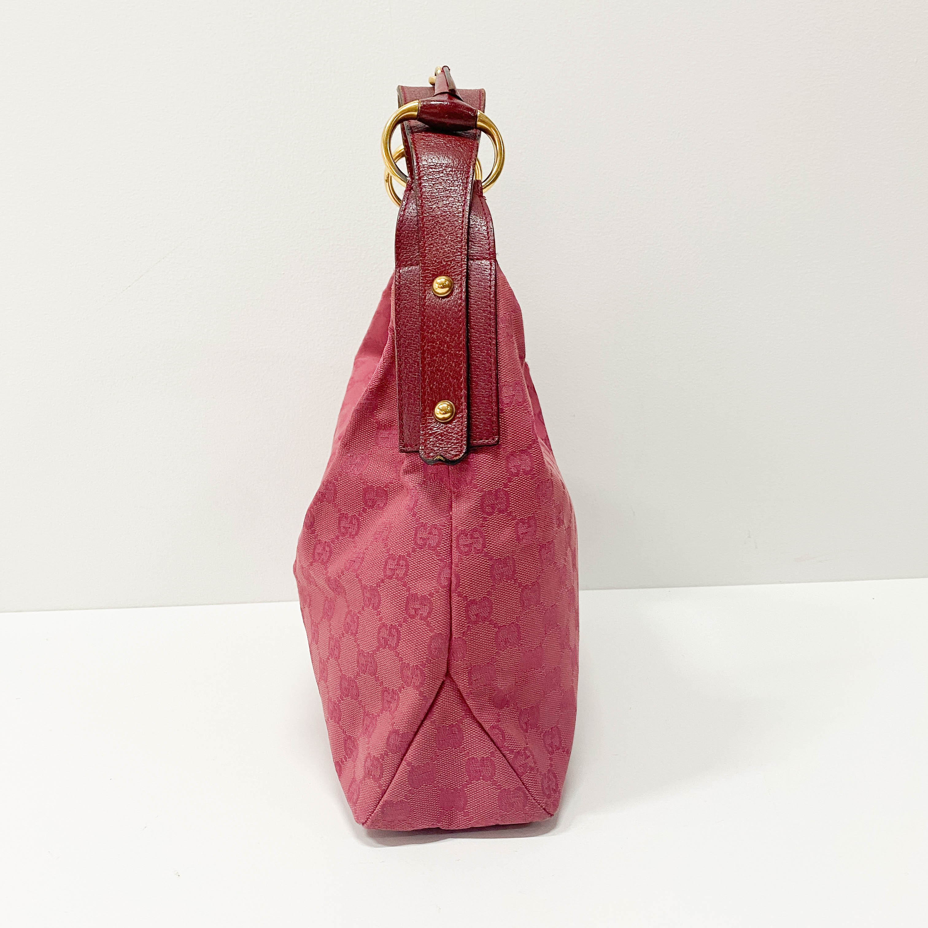 Horsebit Magenta GG Canvas Bag