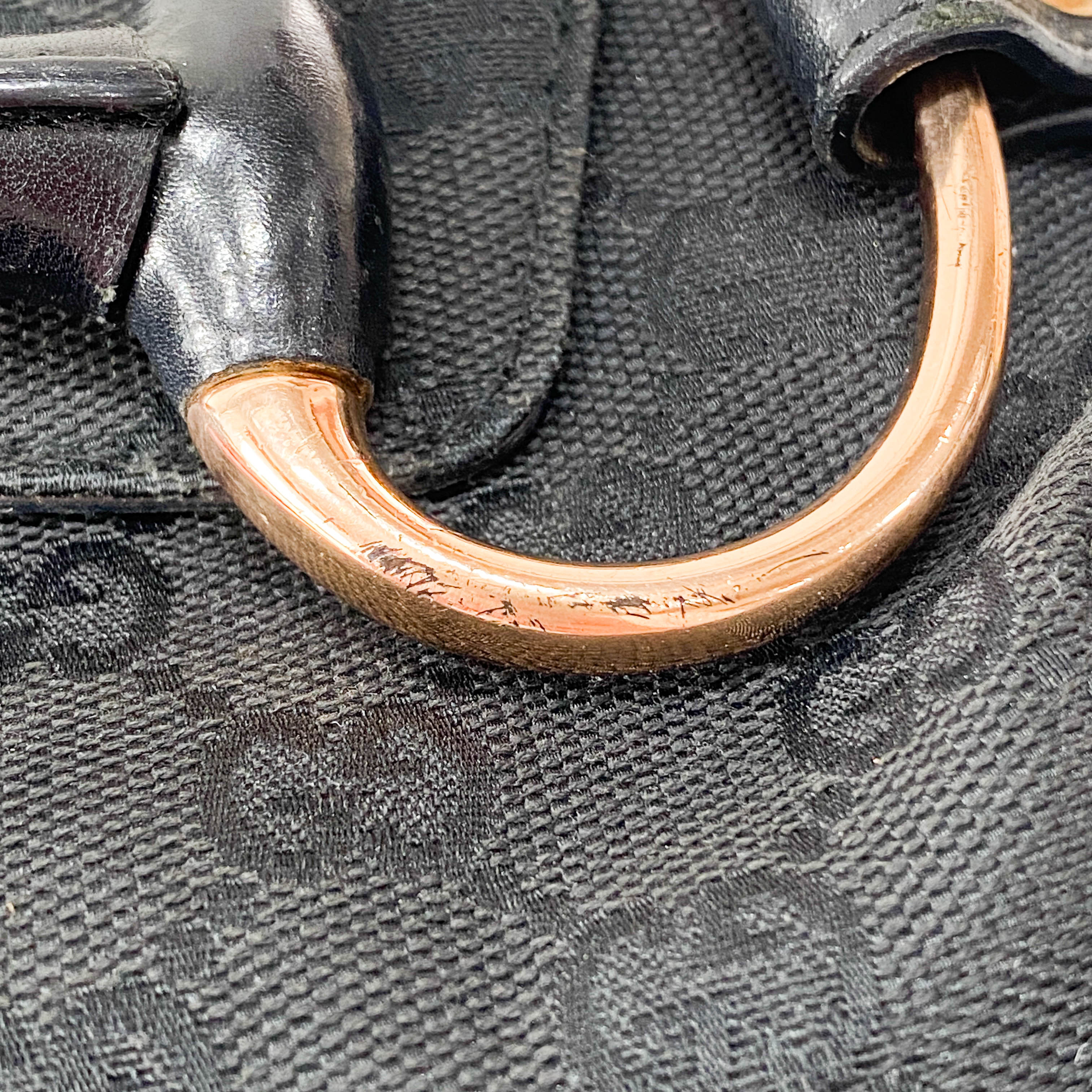 Horsebit Black GG Canvas Chain Shoulder Bag