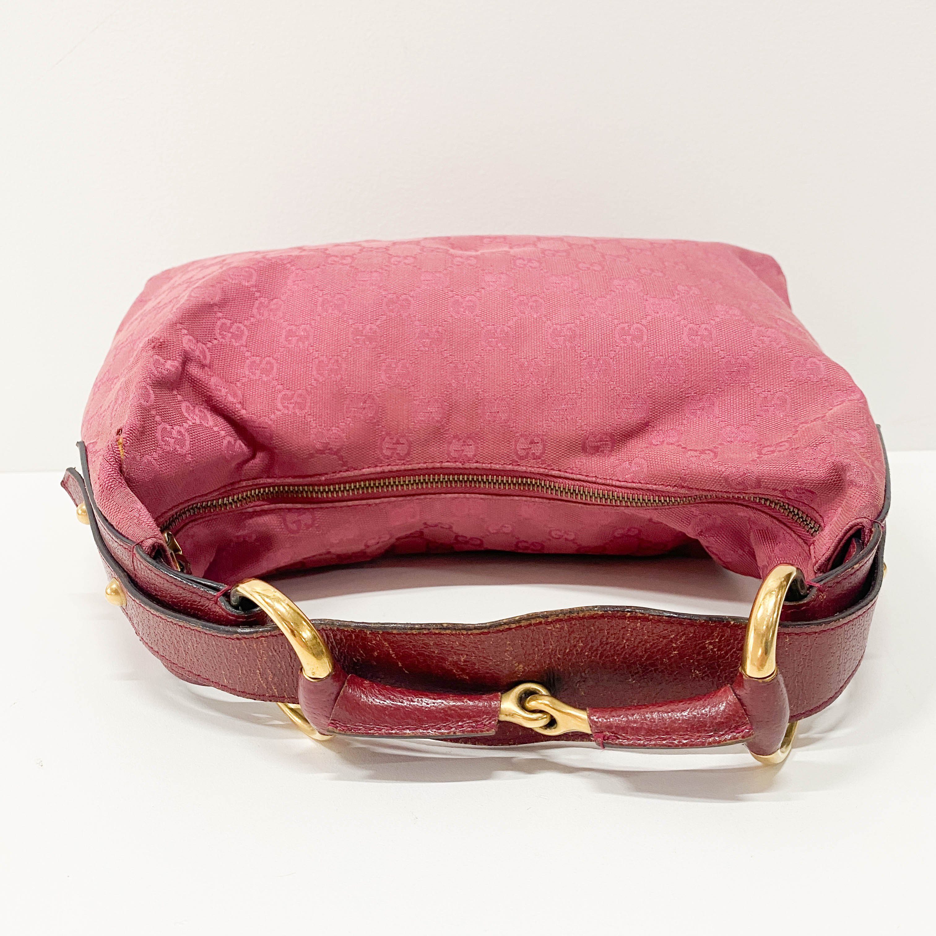 Horsebit Magenta GG Canvas Bag