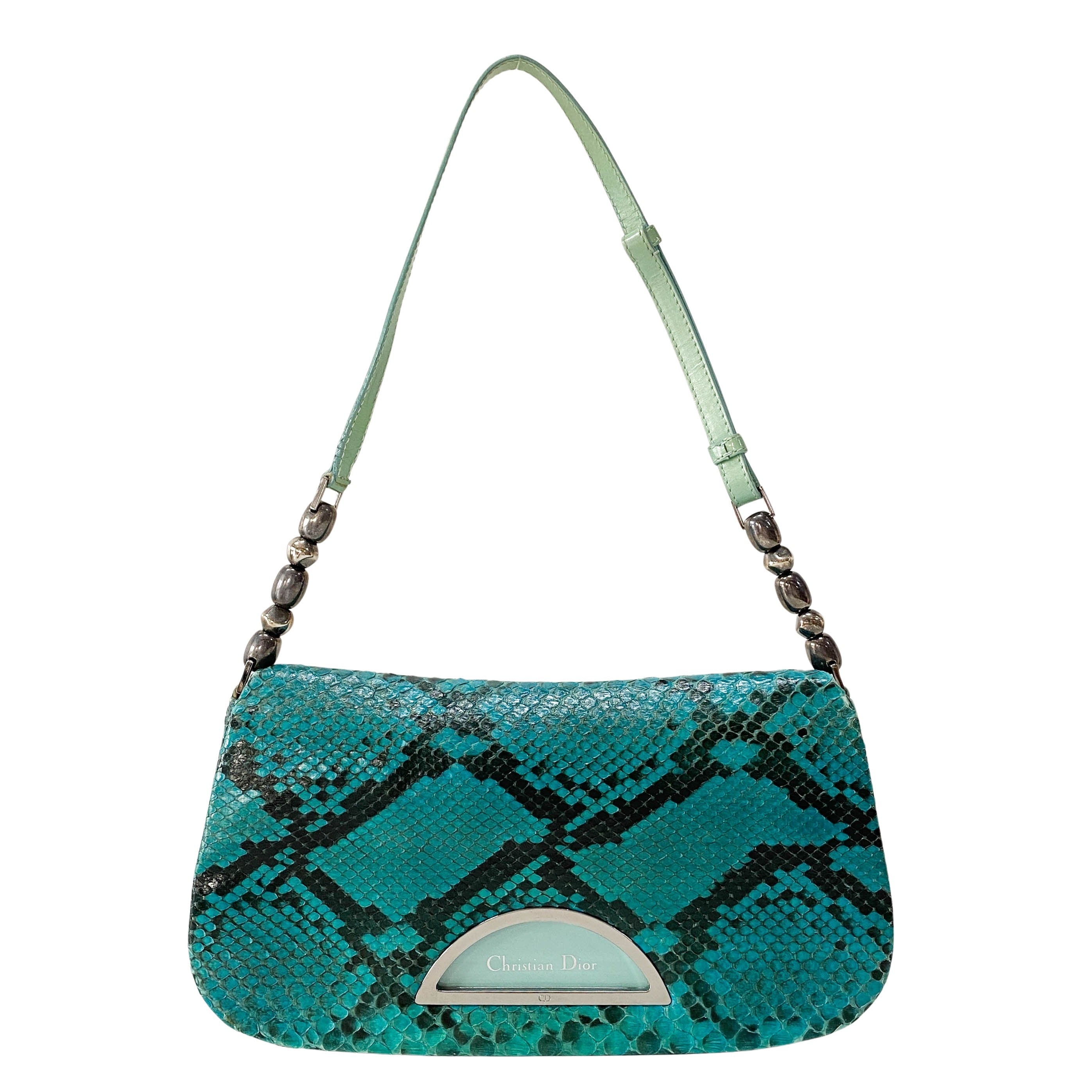Malice Pearl Blue Leather Shoulder Bag