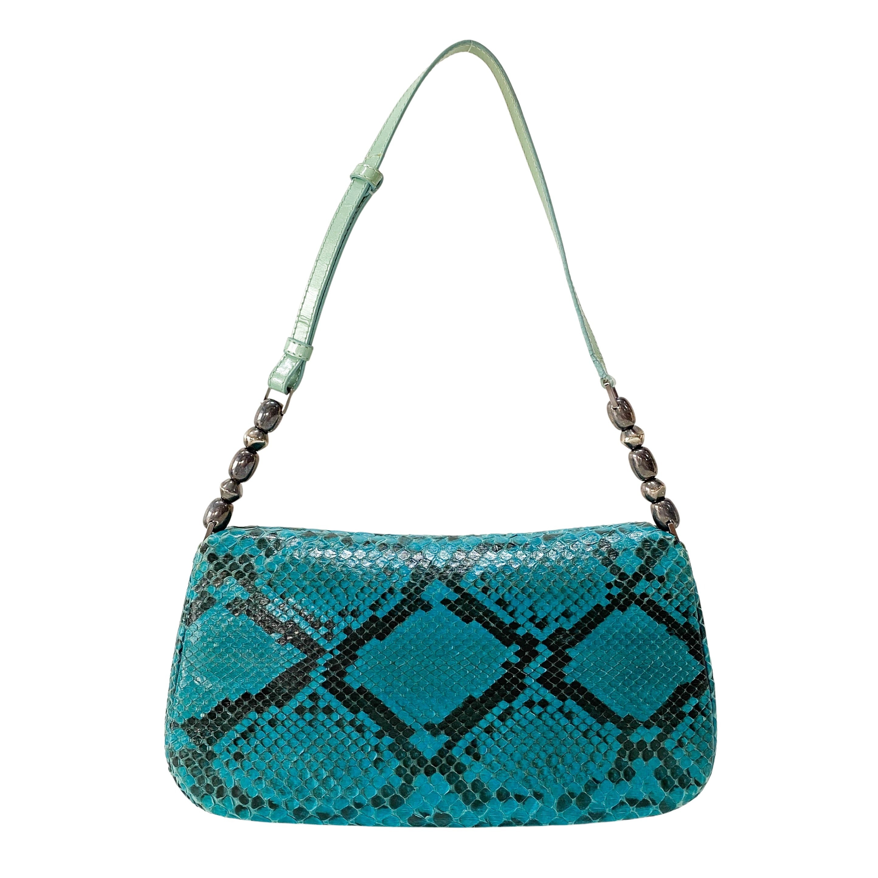Malice Pearl Blue Leather Shoulder Bag