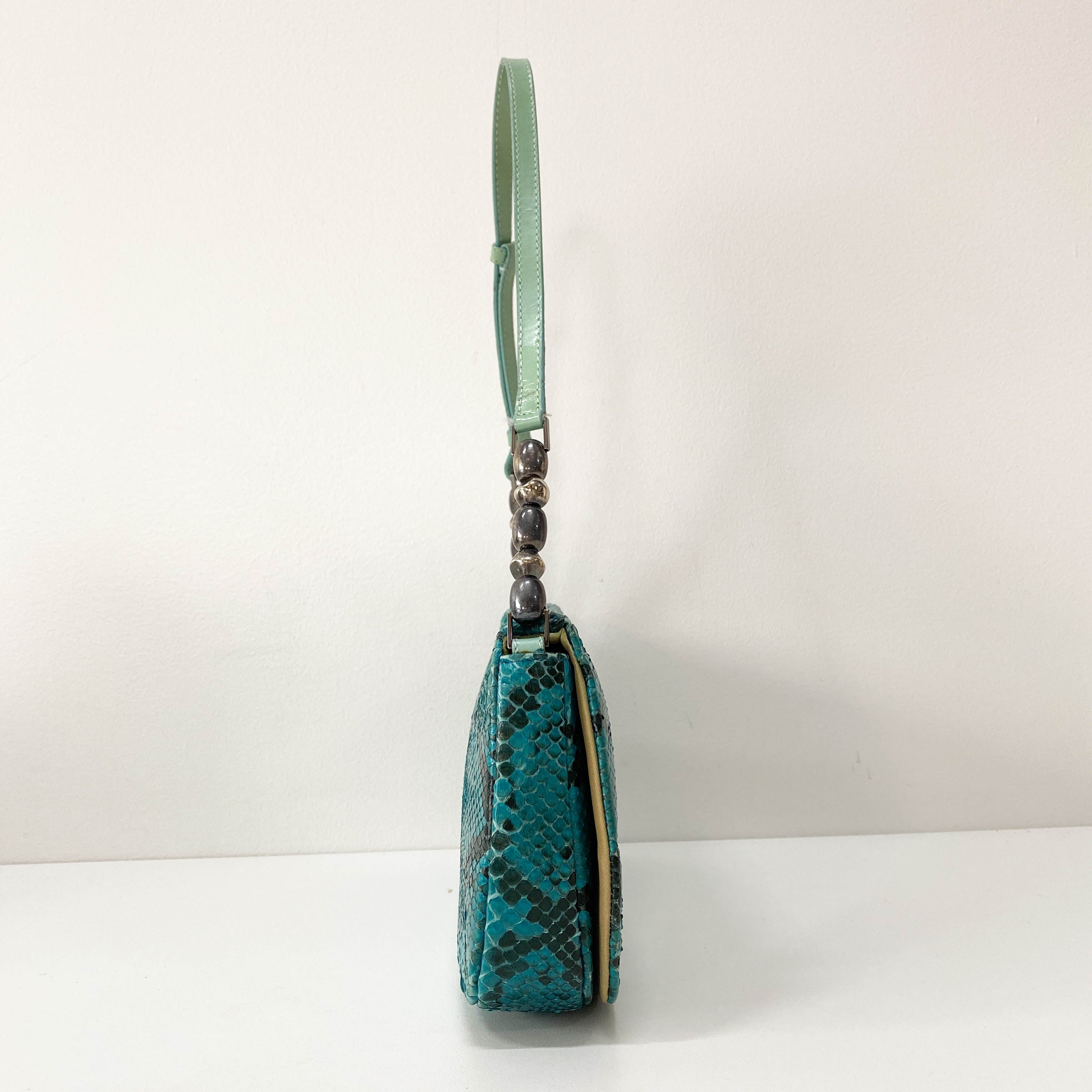 Malice Pearl Blue Leather Shoulder Bag