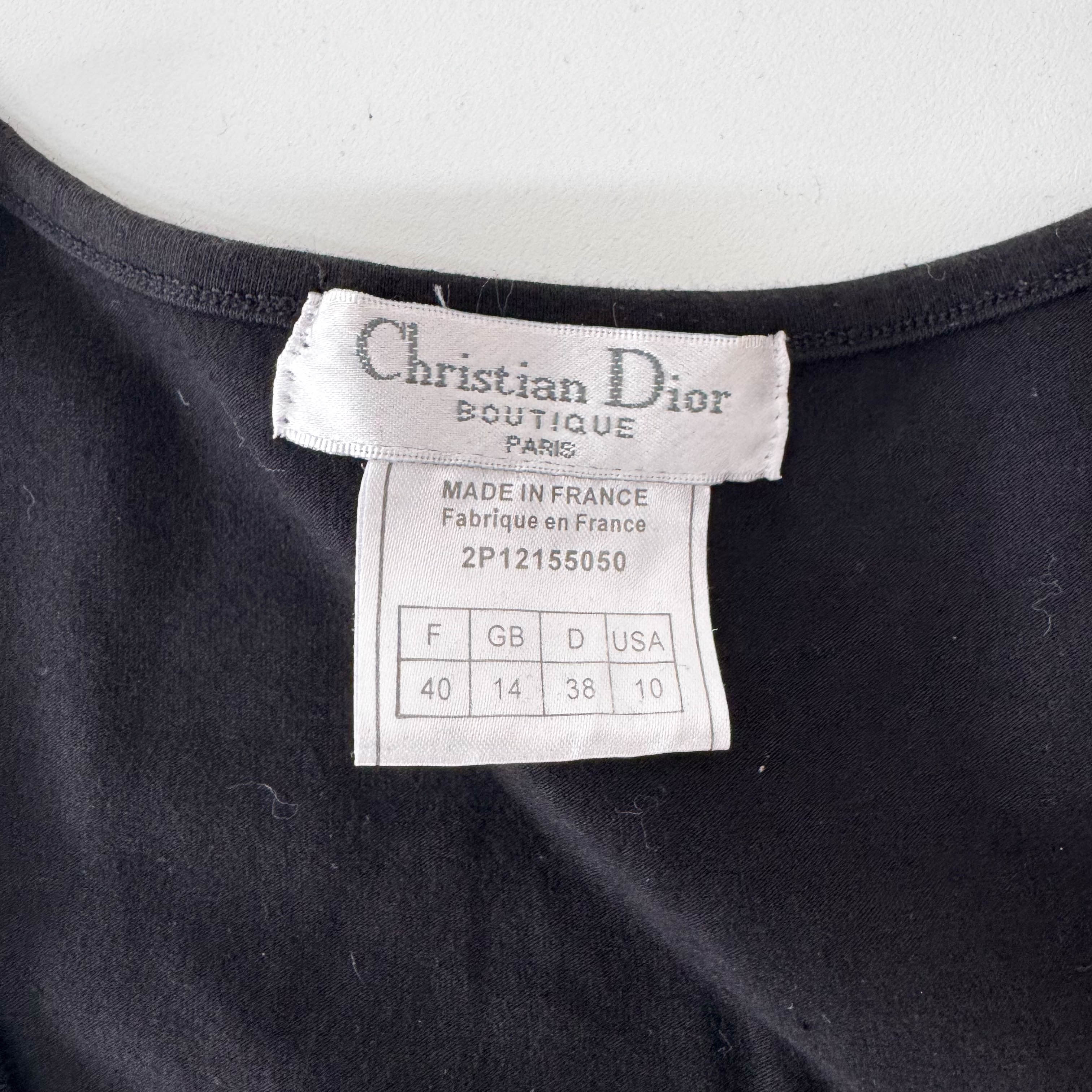 J'Adore Size 10 Dior Black Punk Cotton T-Shirt