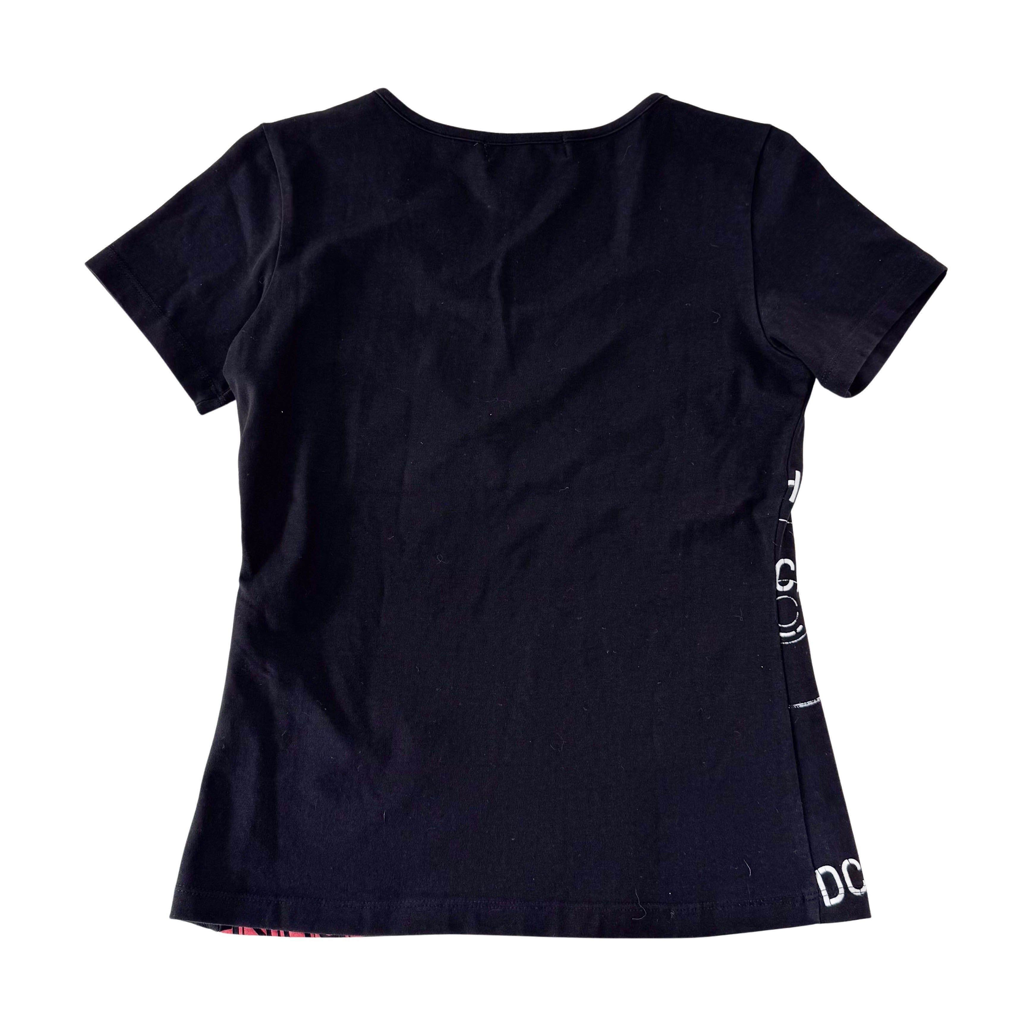 J'Adore Size 10 Dior Black Punk Cotton T-Shirt