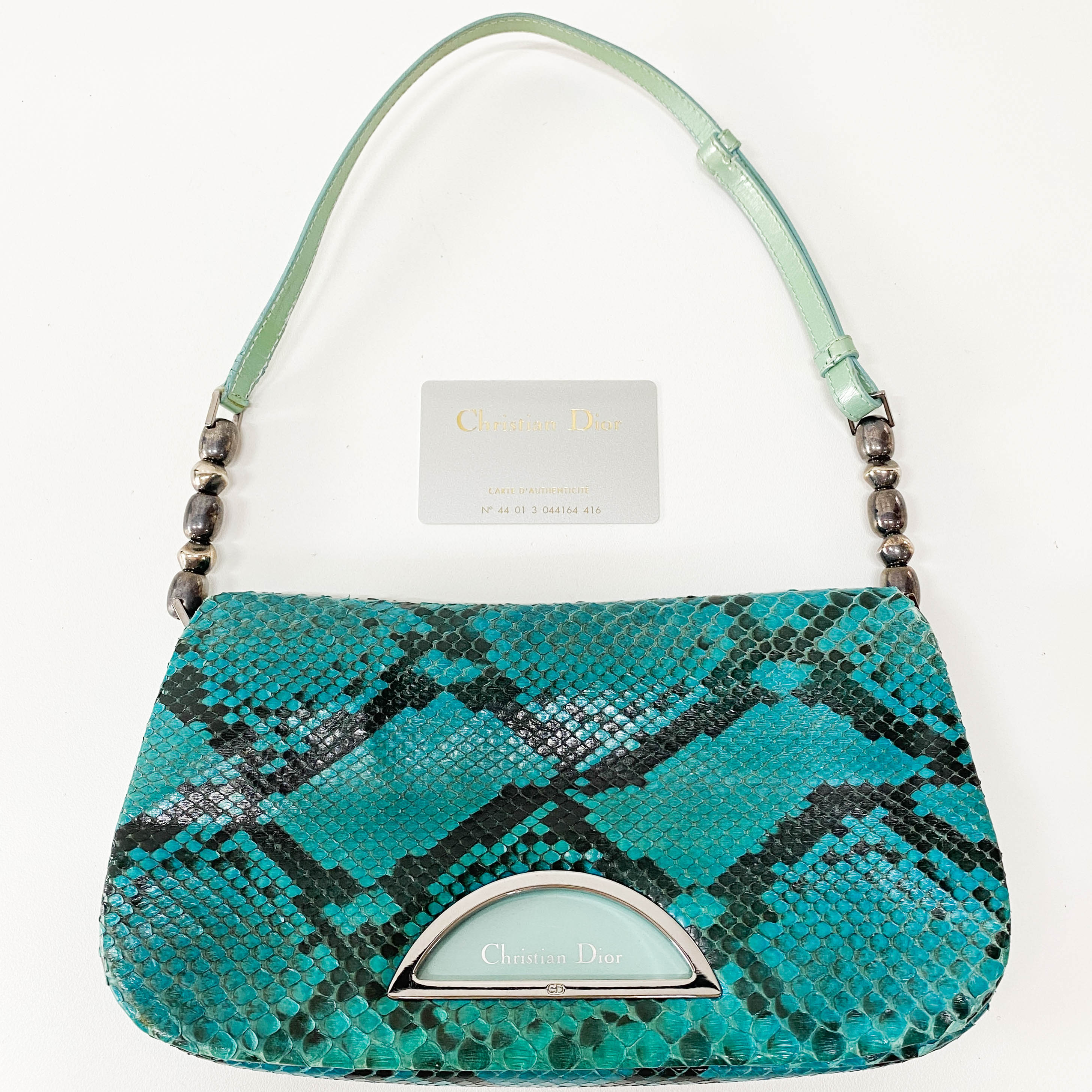 Malice Pearl Blue Leather Shoulder Bag