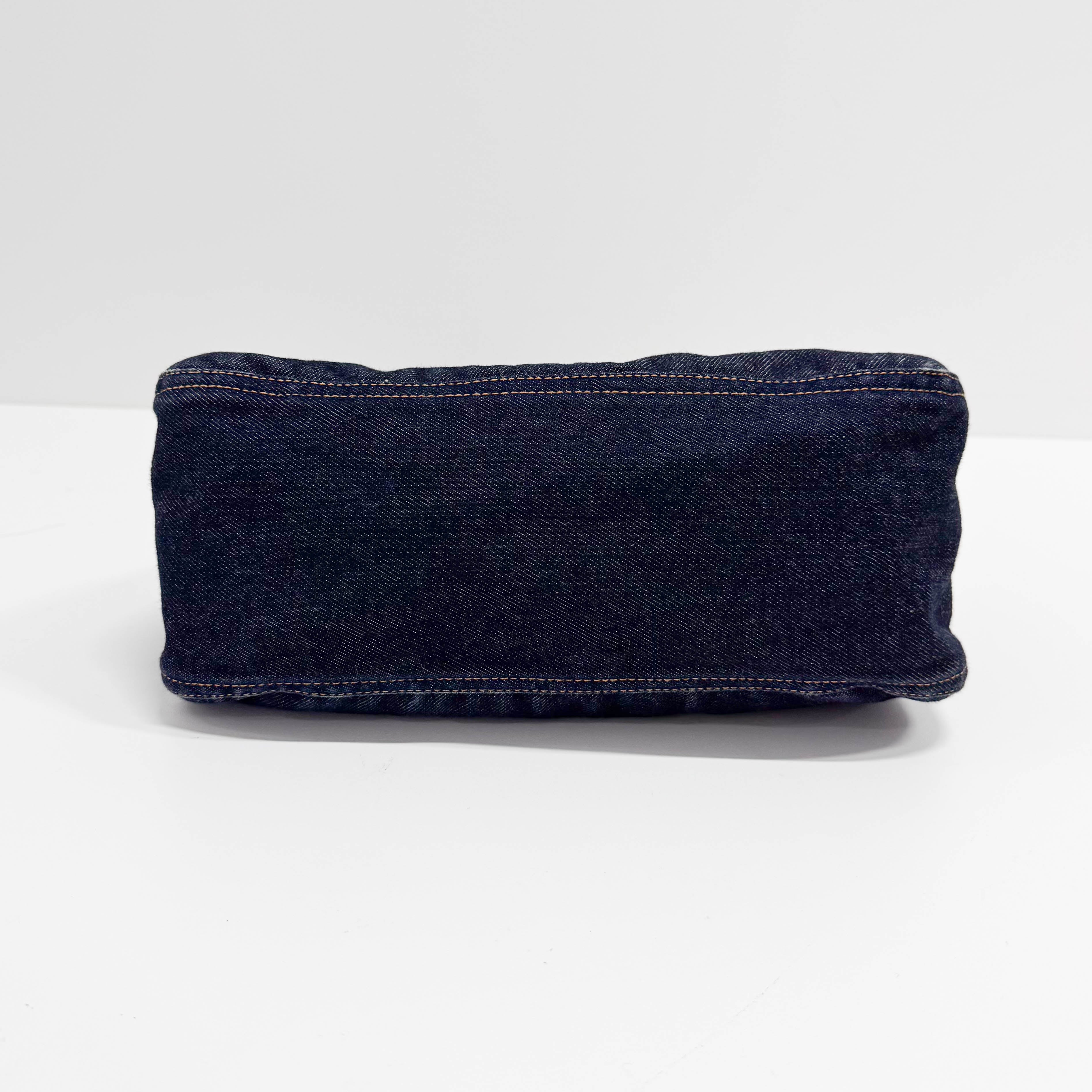 Mamma Baguette Blue Denim Shoulder Bag