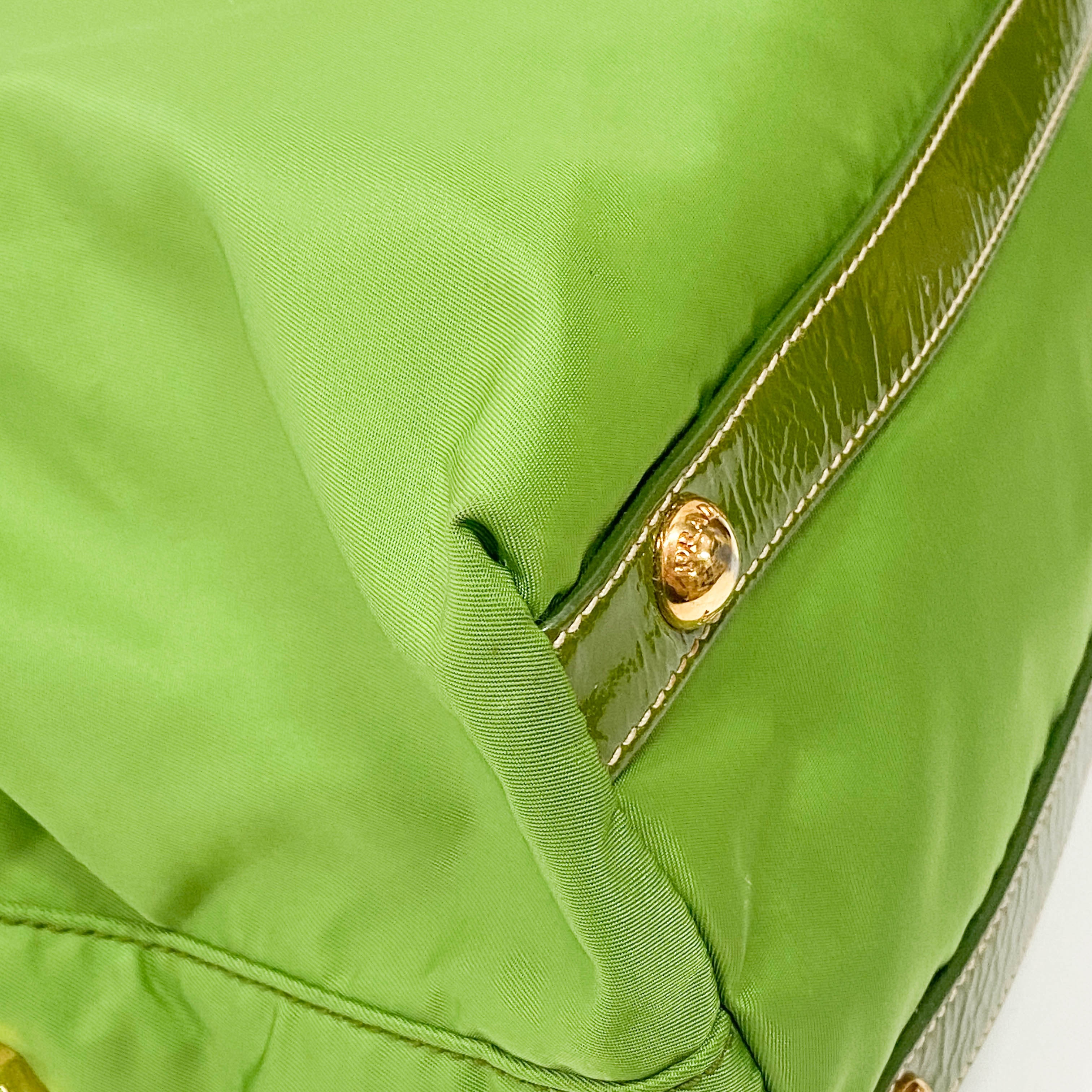 Green Nylon and Bijoux Tote Bag