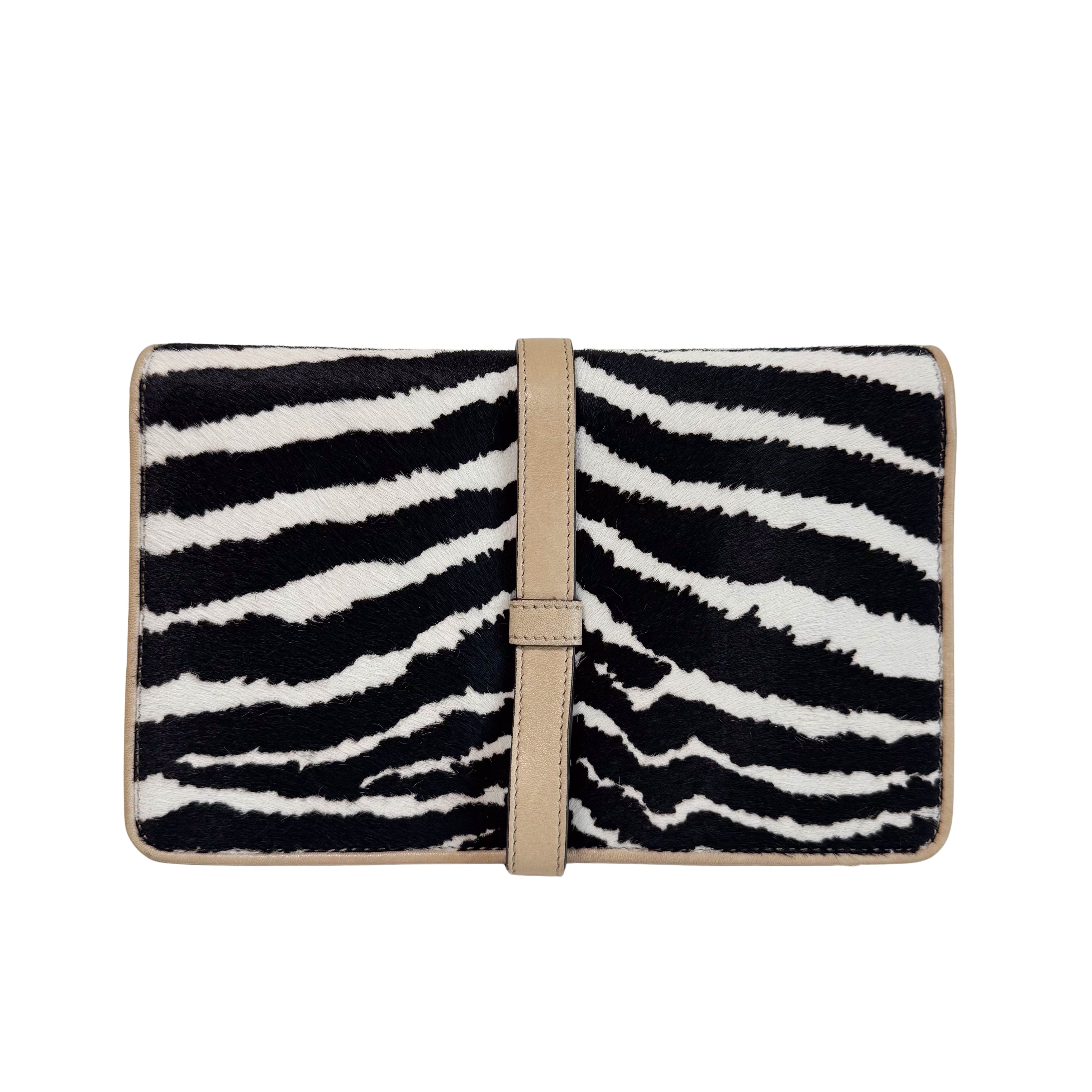 New Jackie Zebra Pony Hair Chain Shoulder Bag