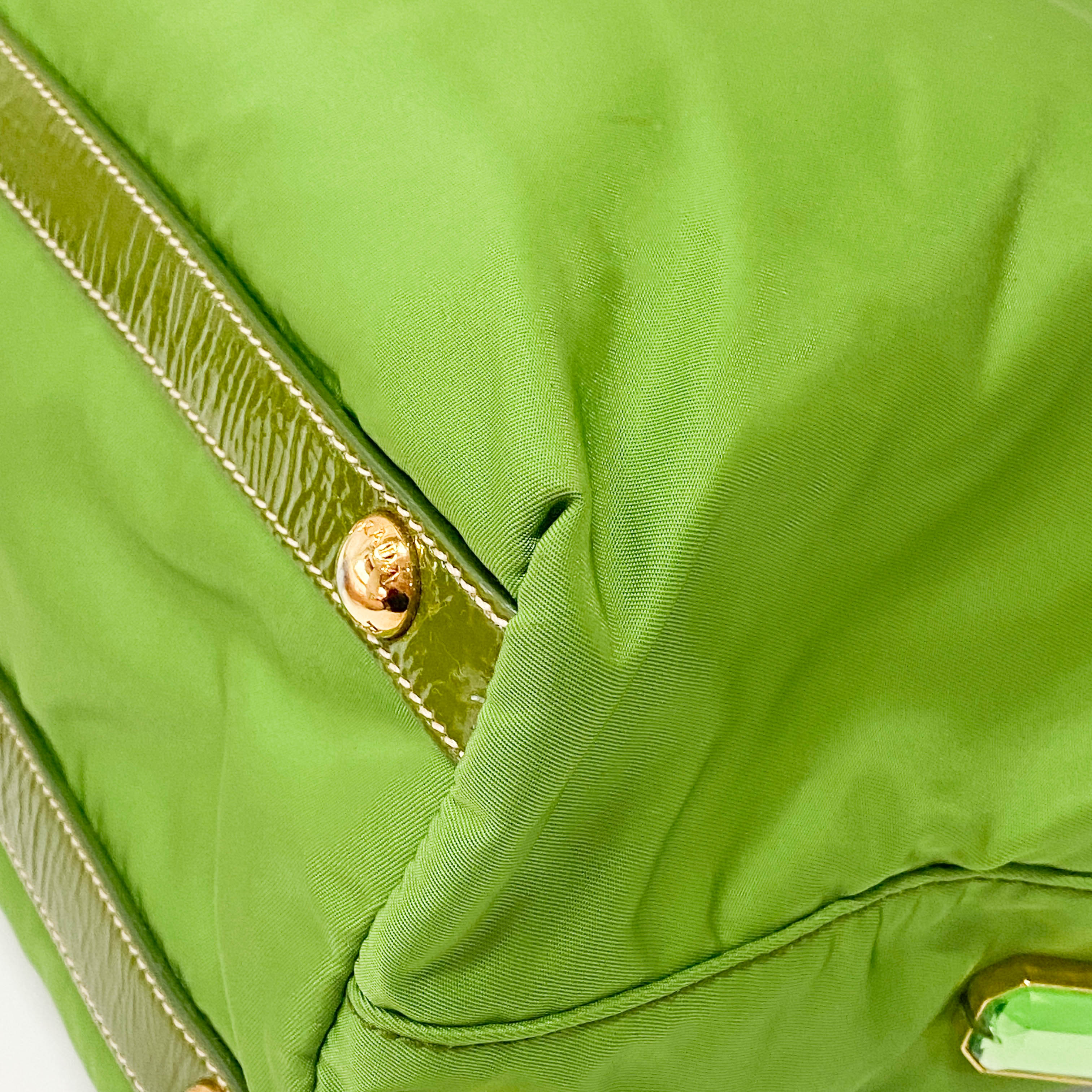 Green Nylon and Bijoux Tote Bag