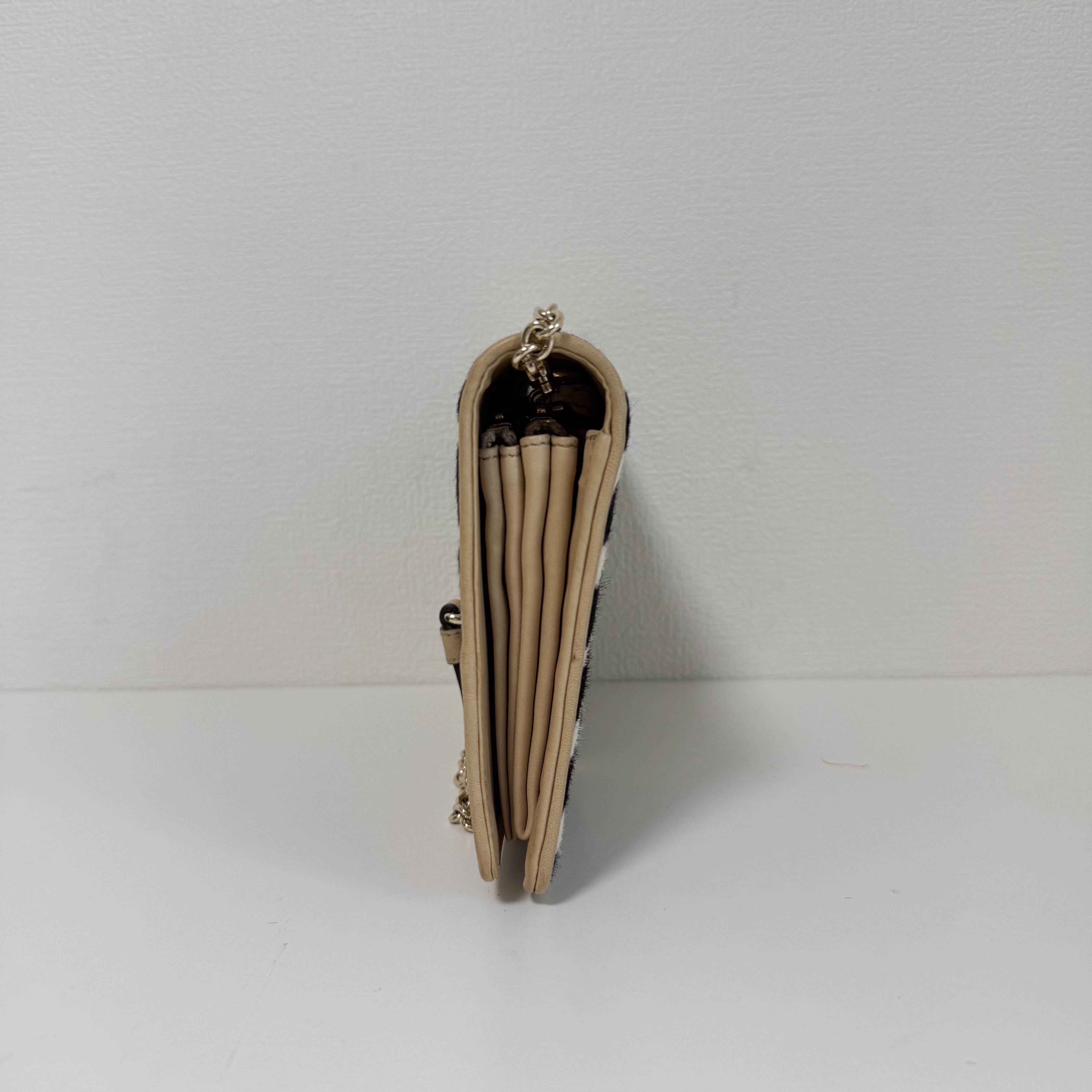 New Jackie Zebra Pony Hair Chain Shoulder Bag