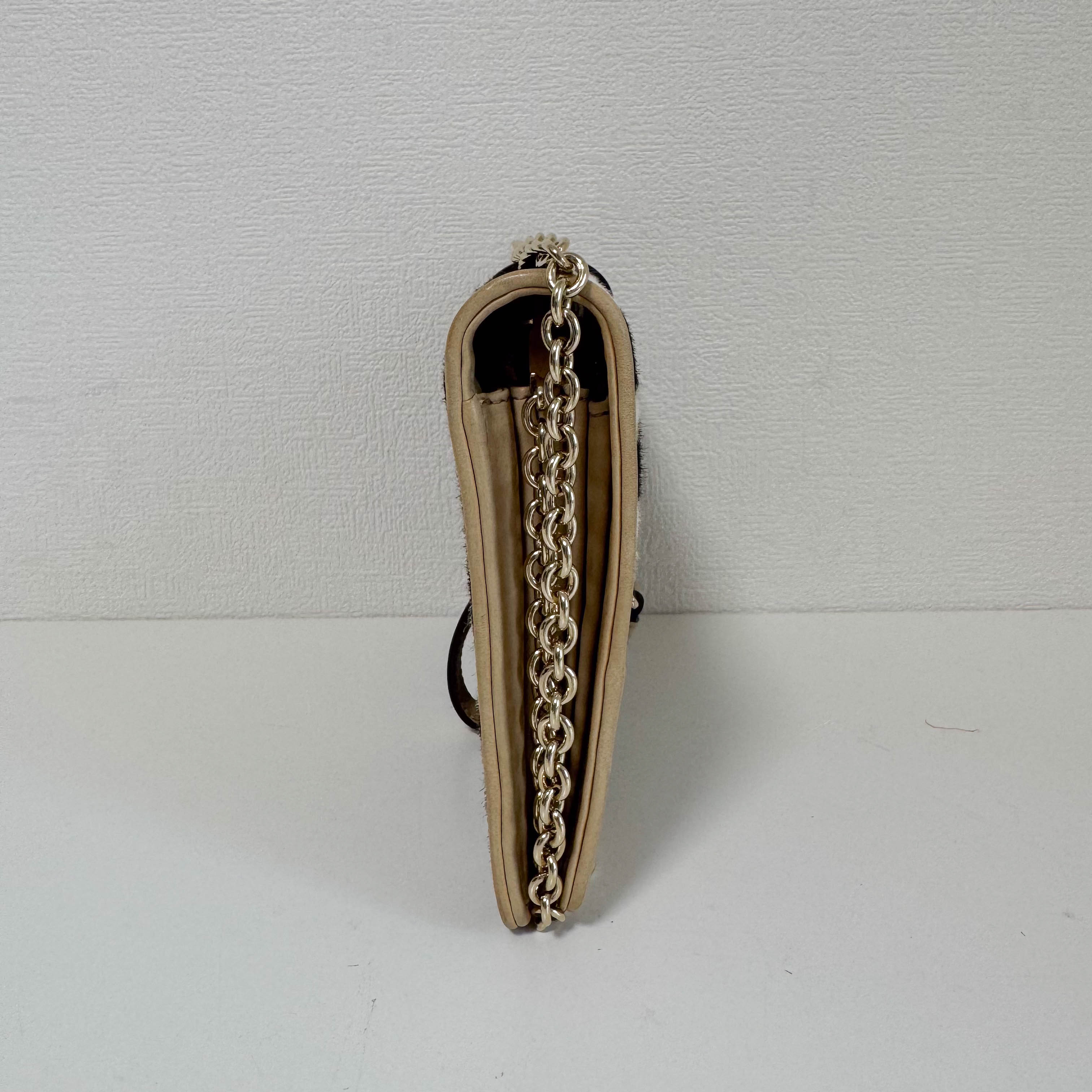 New Jackie Zebra Pony Hair Chain Shoulder Bag