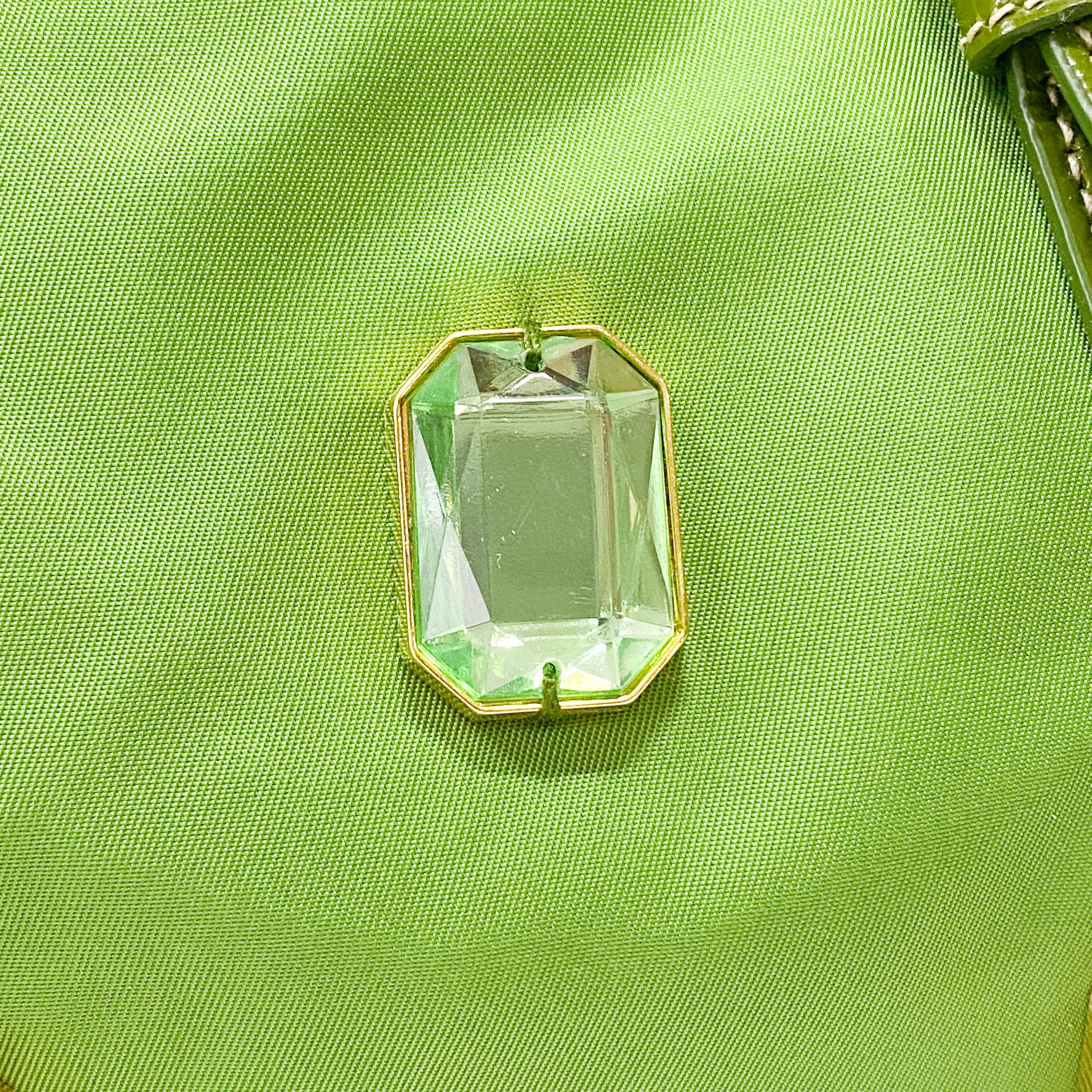 Green Nylon and Bijoux Tote Bag