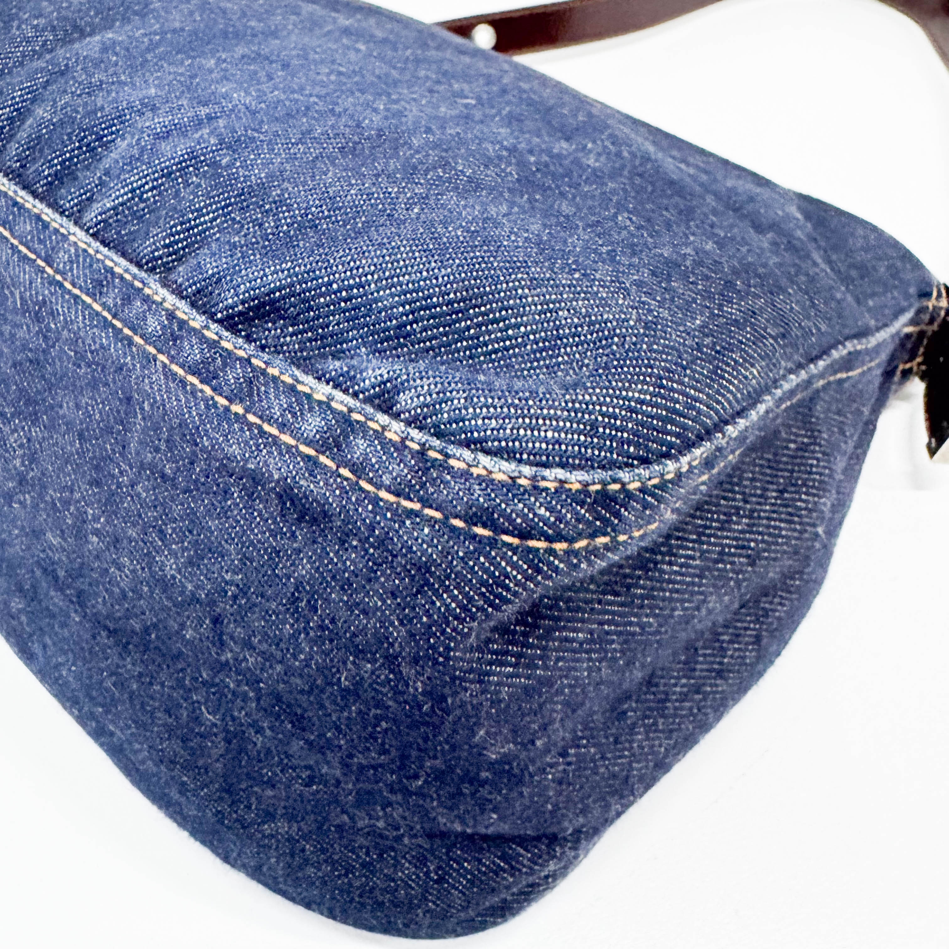 Mamma Baguette Blue Denim Shoulder Bag