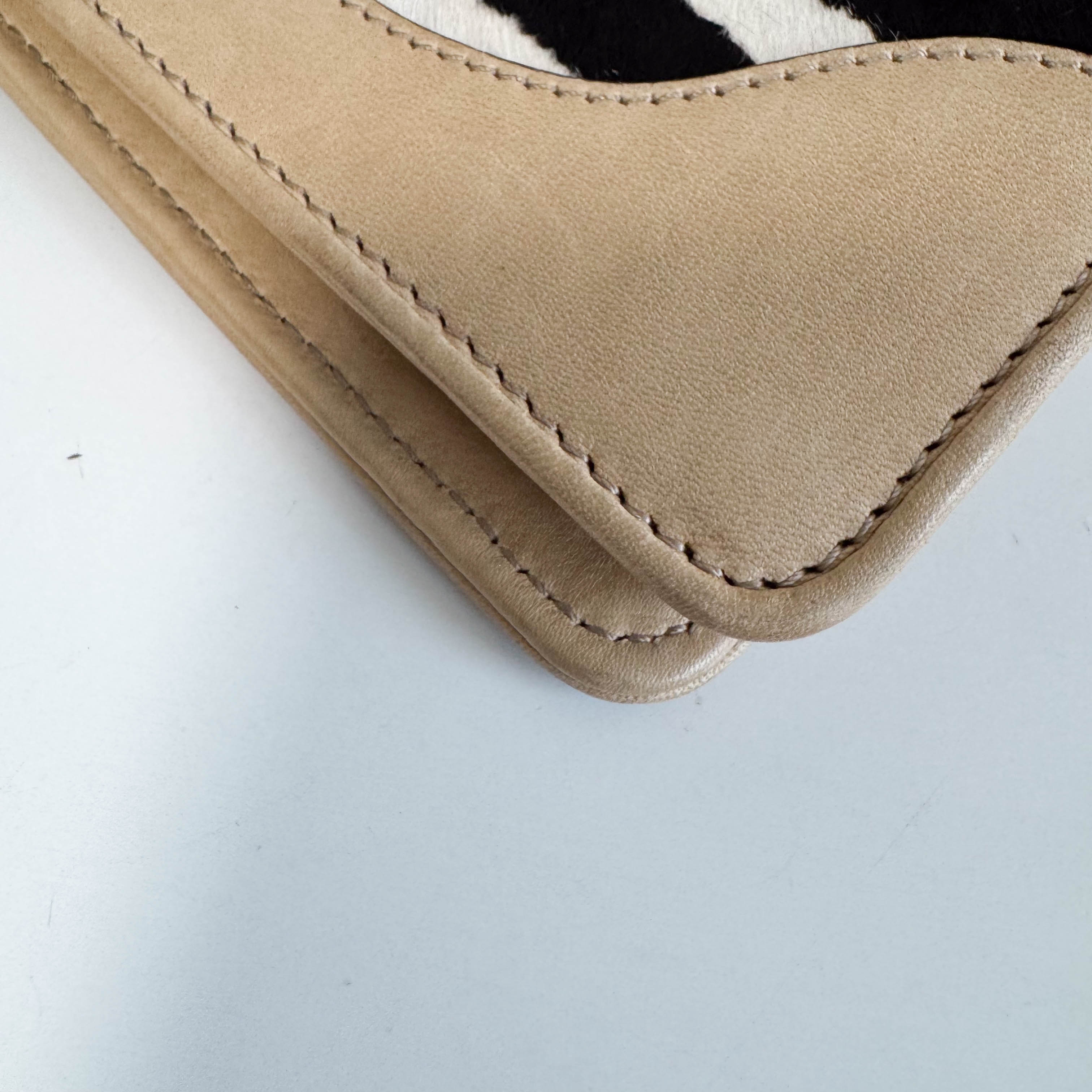 New Jackie Zebra Pony Hair Chain Shoulder Bag