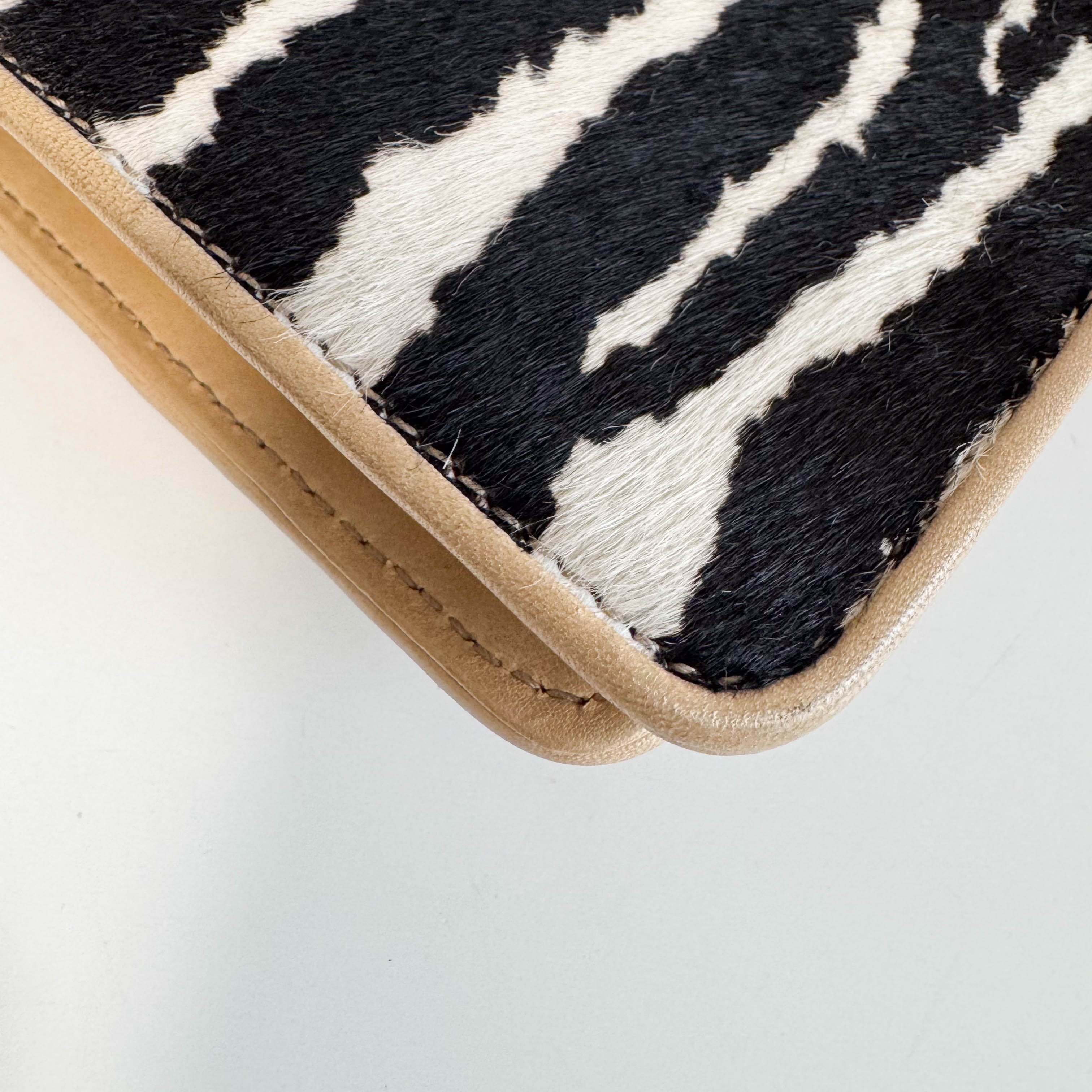 New Jackie Zebra Pony Hair Chain Shoulder Bag