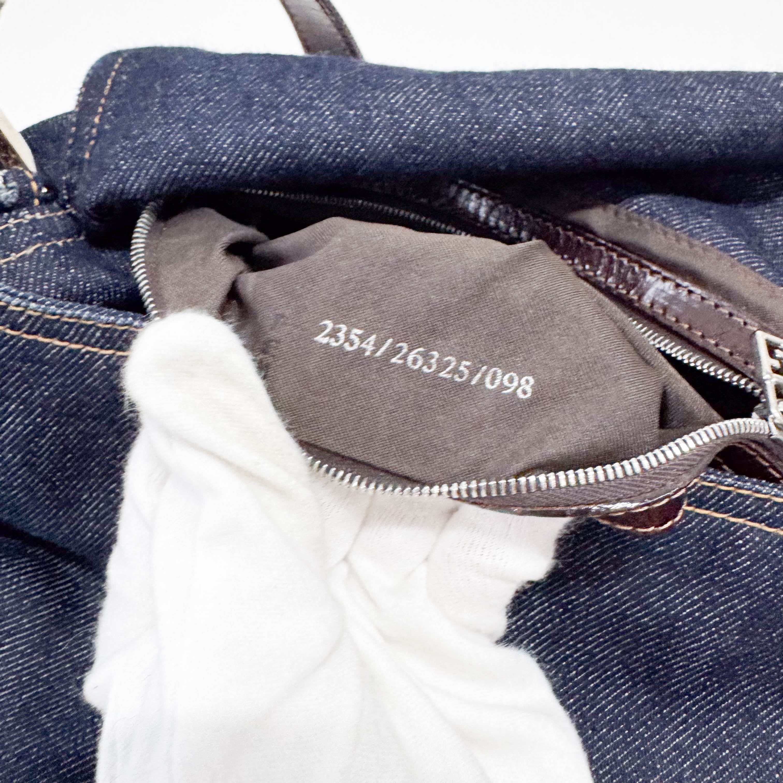 Mamma Baguette Blue Denim Shoulder Bag