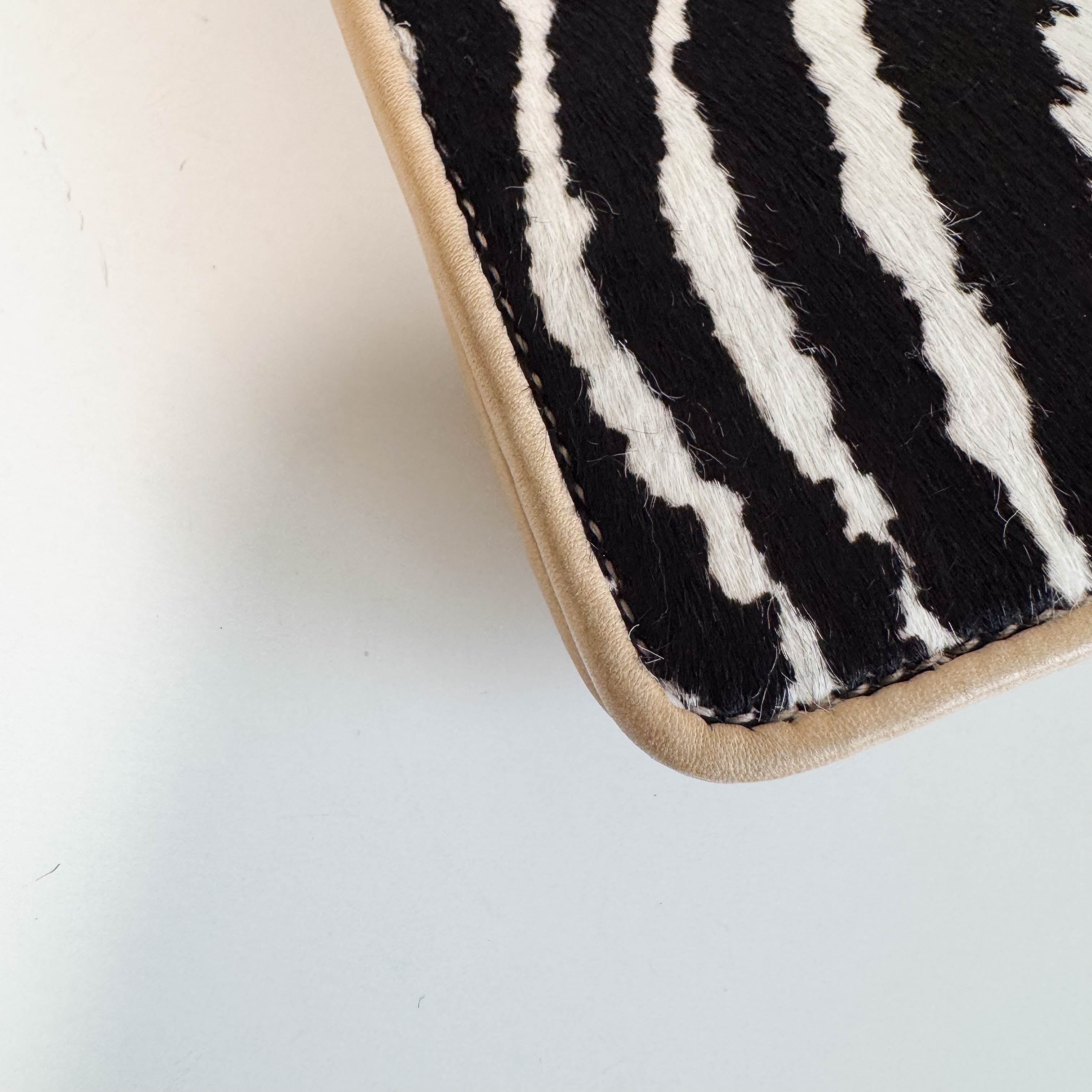 New Jackie Zebra Pony Hair Chain Shoulder Bag