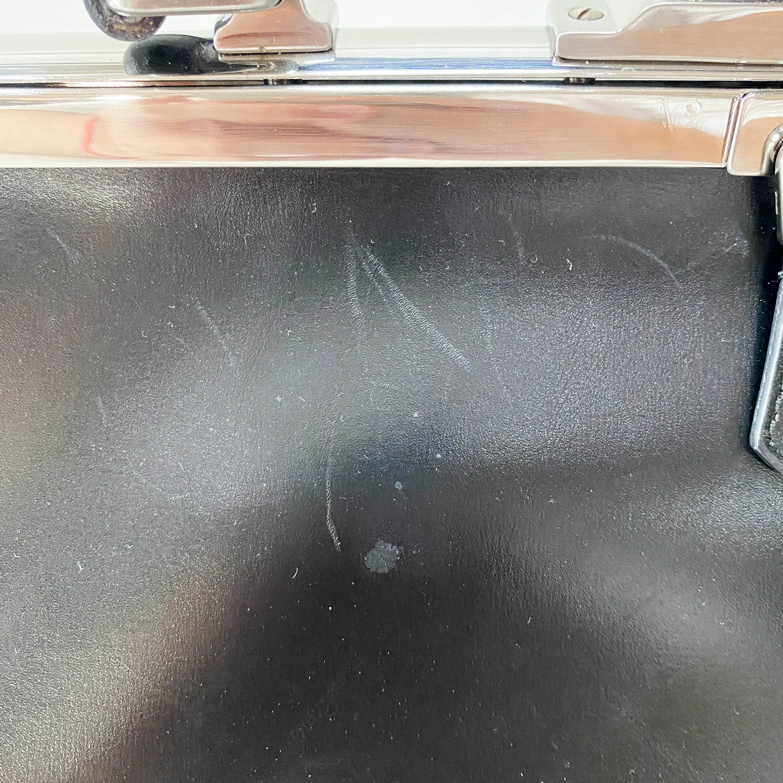 Black Leather Top Handle Bag