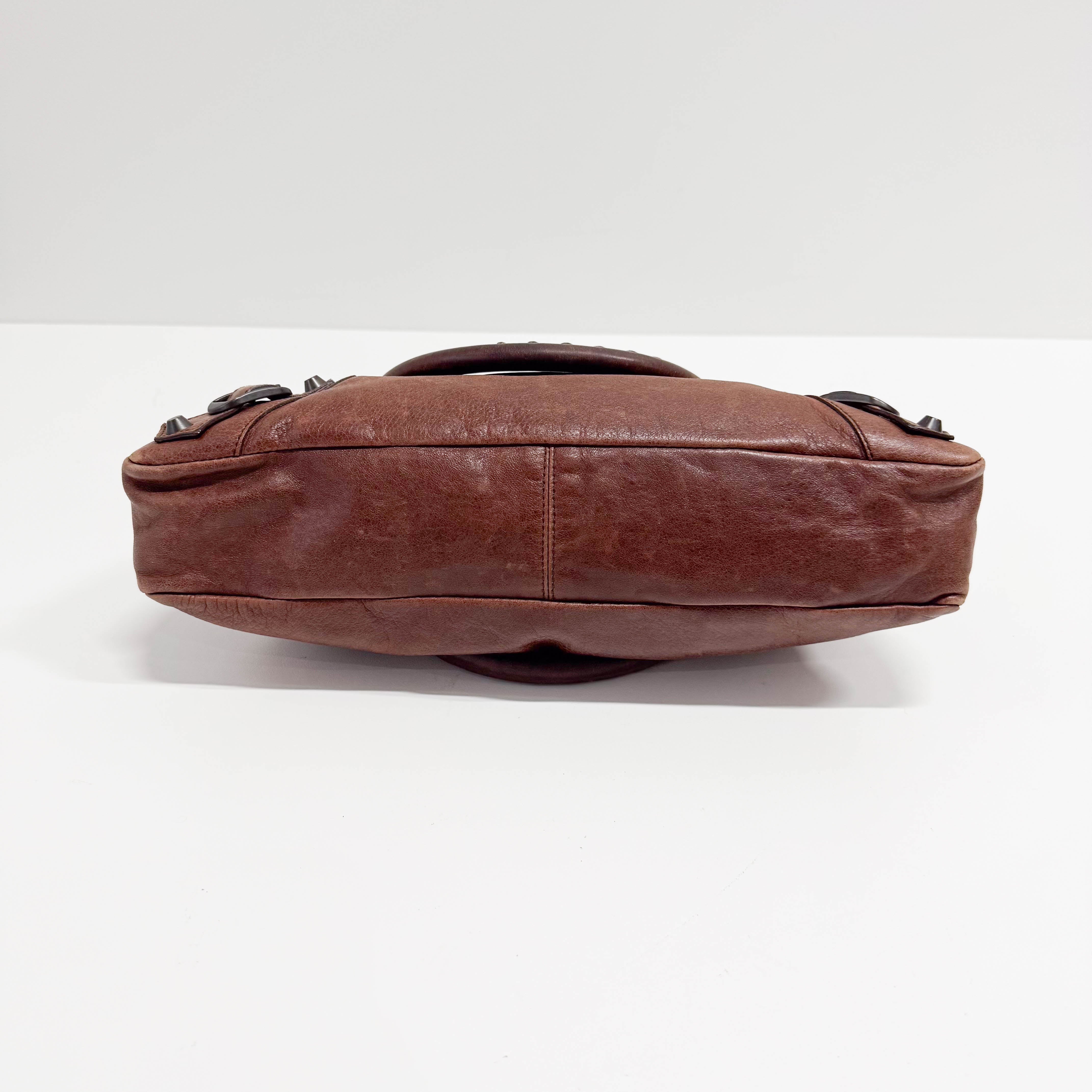 The First Mini Brown Leather Shoulder Bag