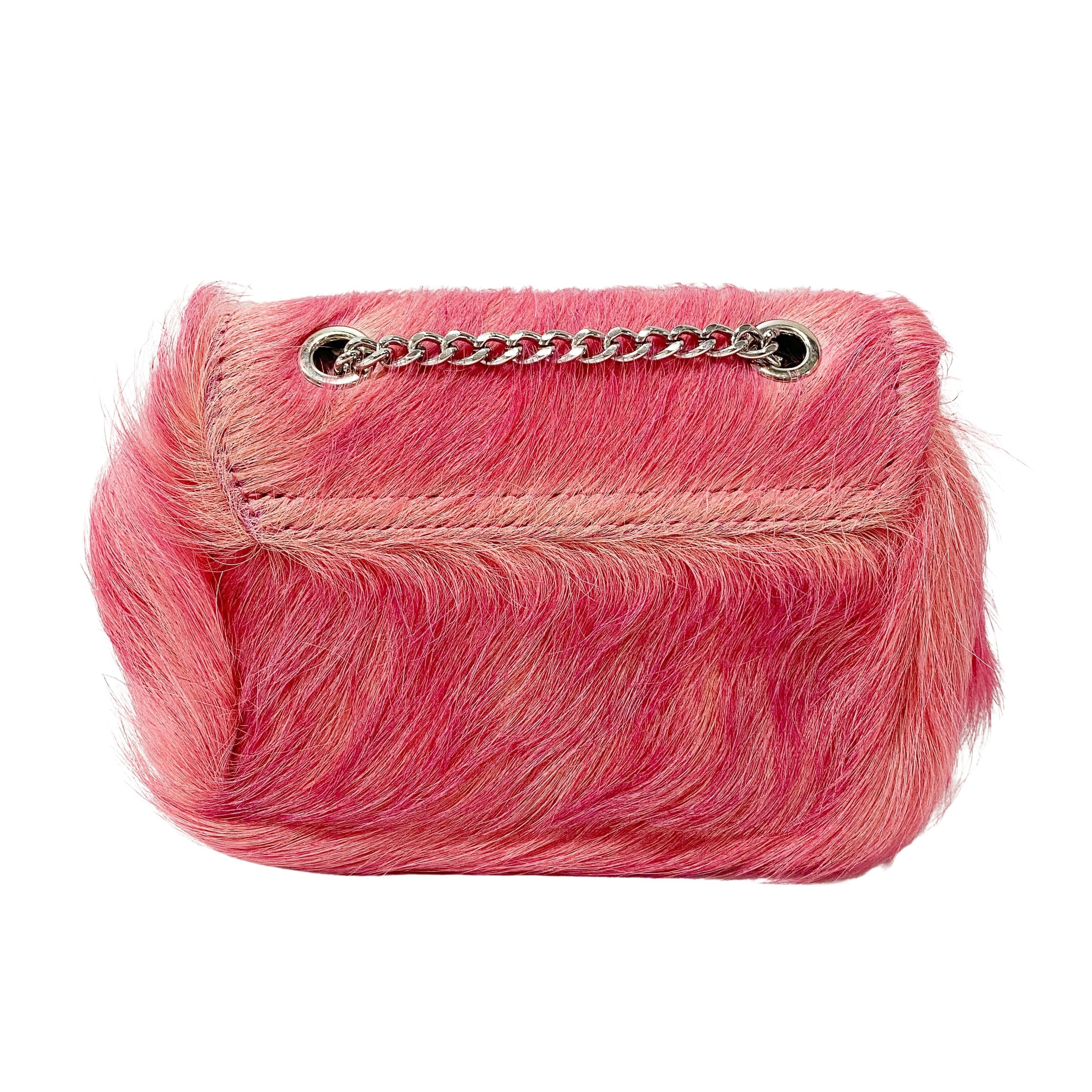 Pink Fur Mini Chain Strap Bag