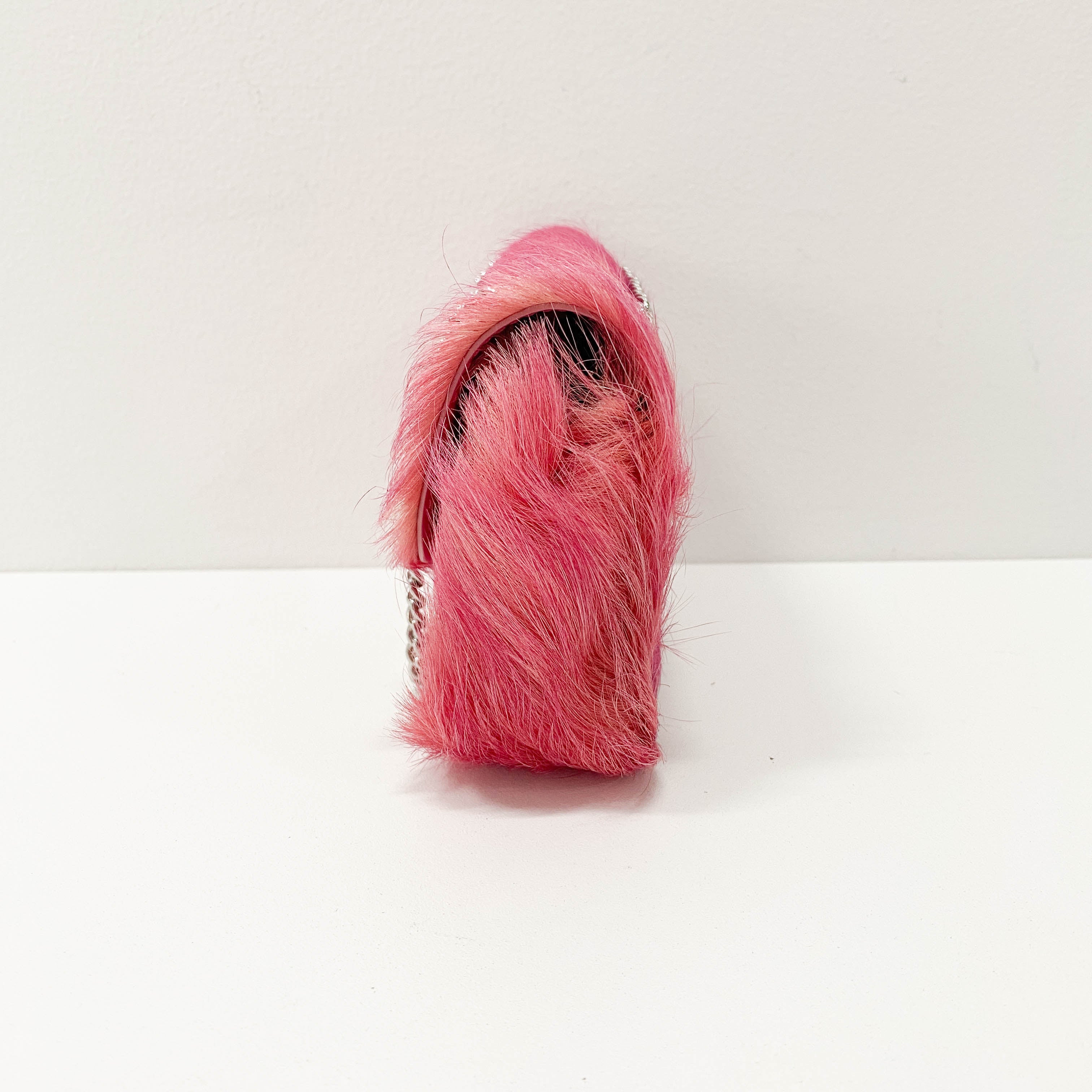 Pink Fur Mini Chain Strap Bag