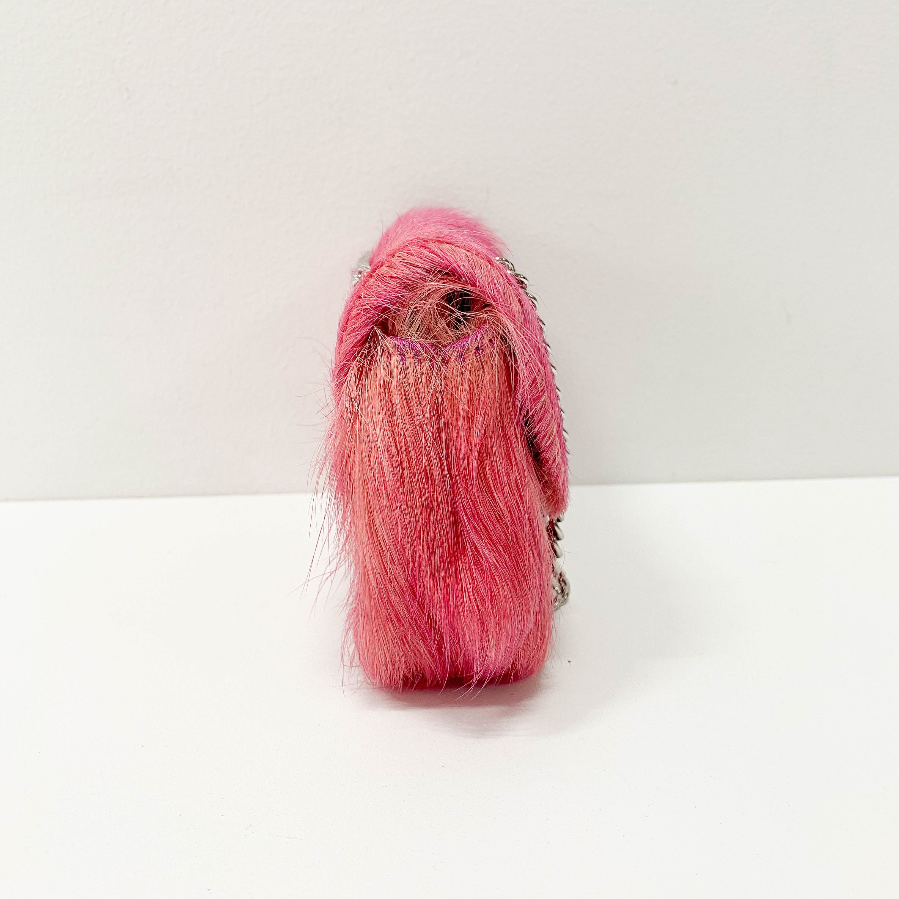 Pink Fur Mini Chain Strap Bag