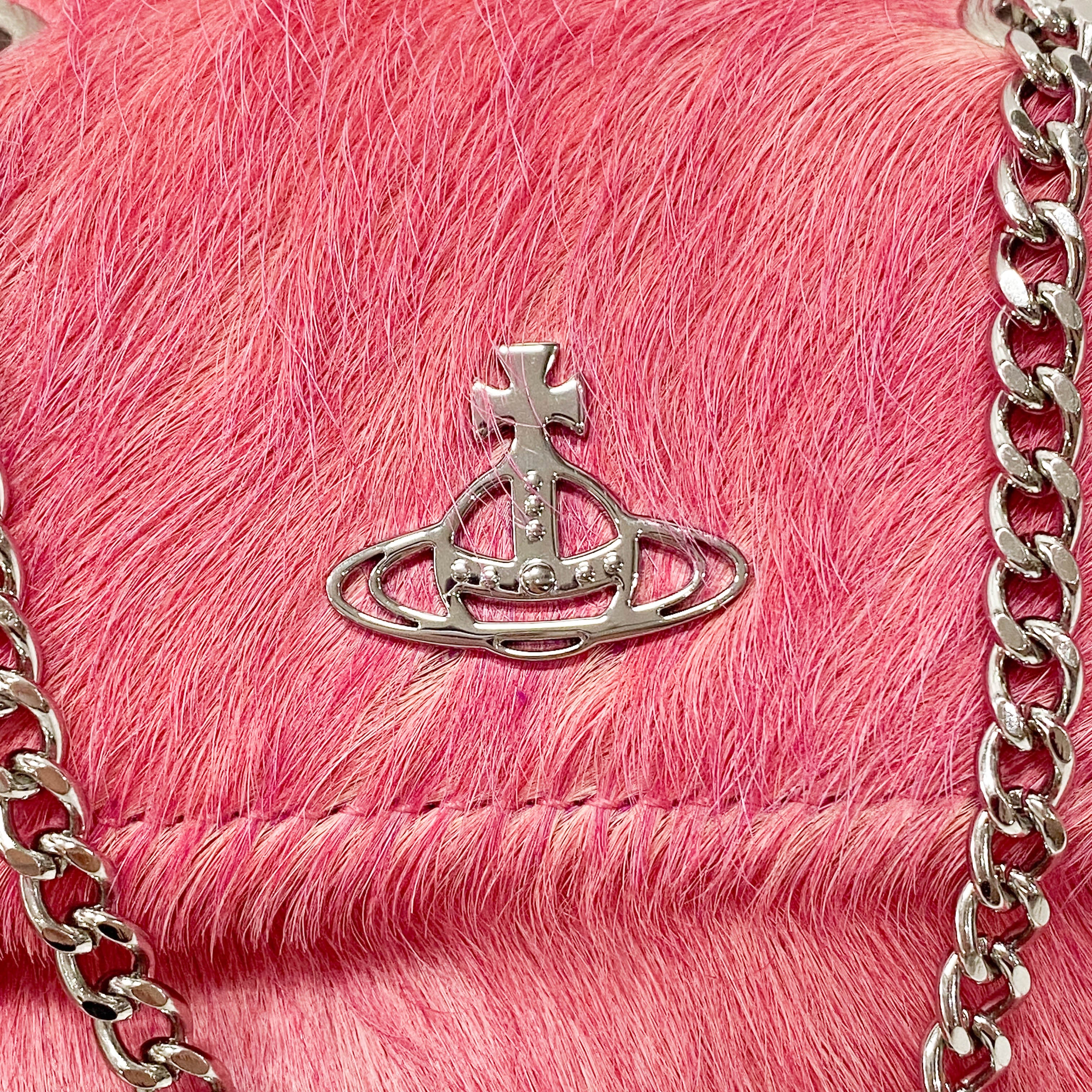 Pink Fur Mini Chain Strap Bag