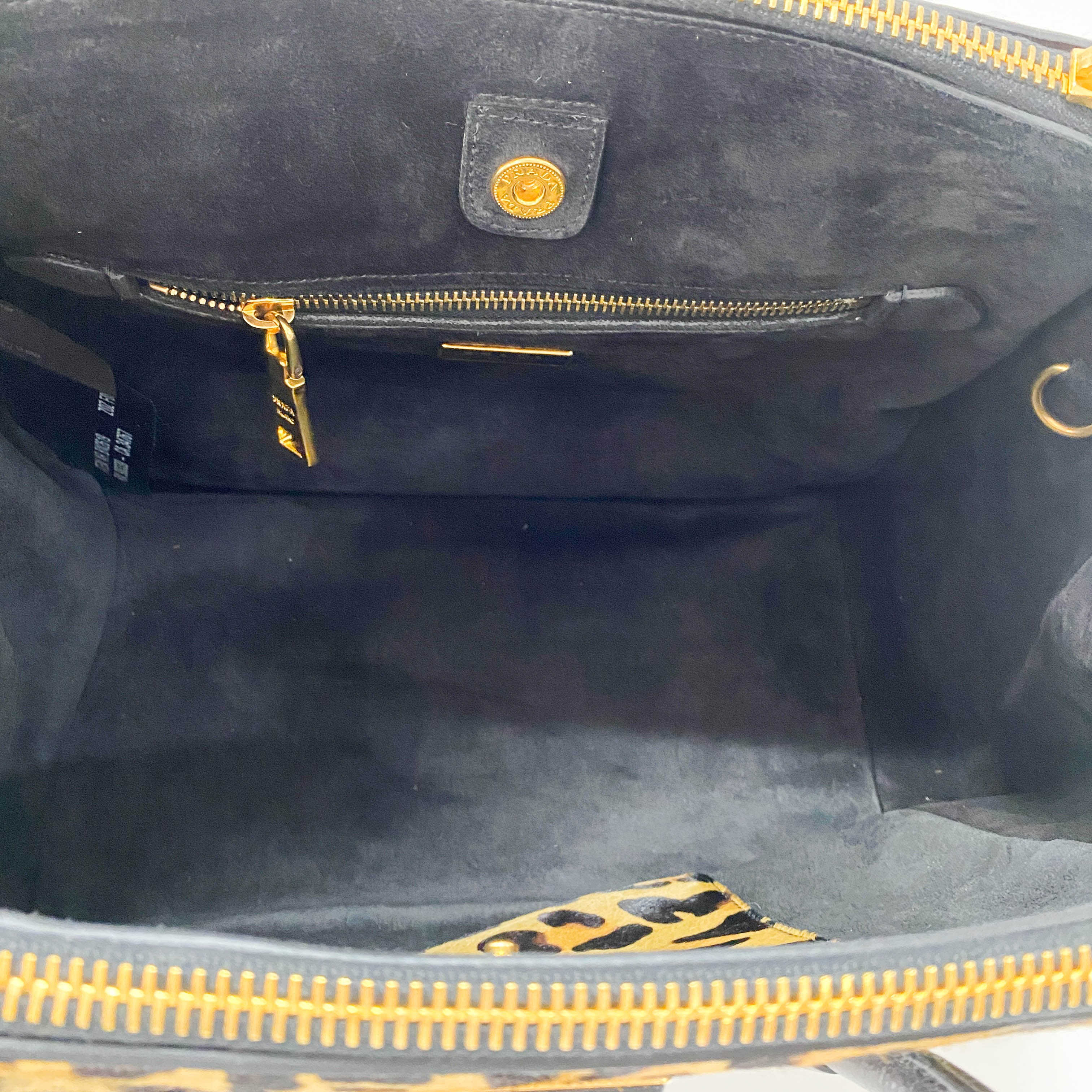 Leopard Print Pony Hair Top Handle Bag