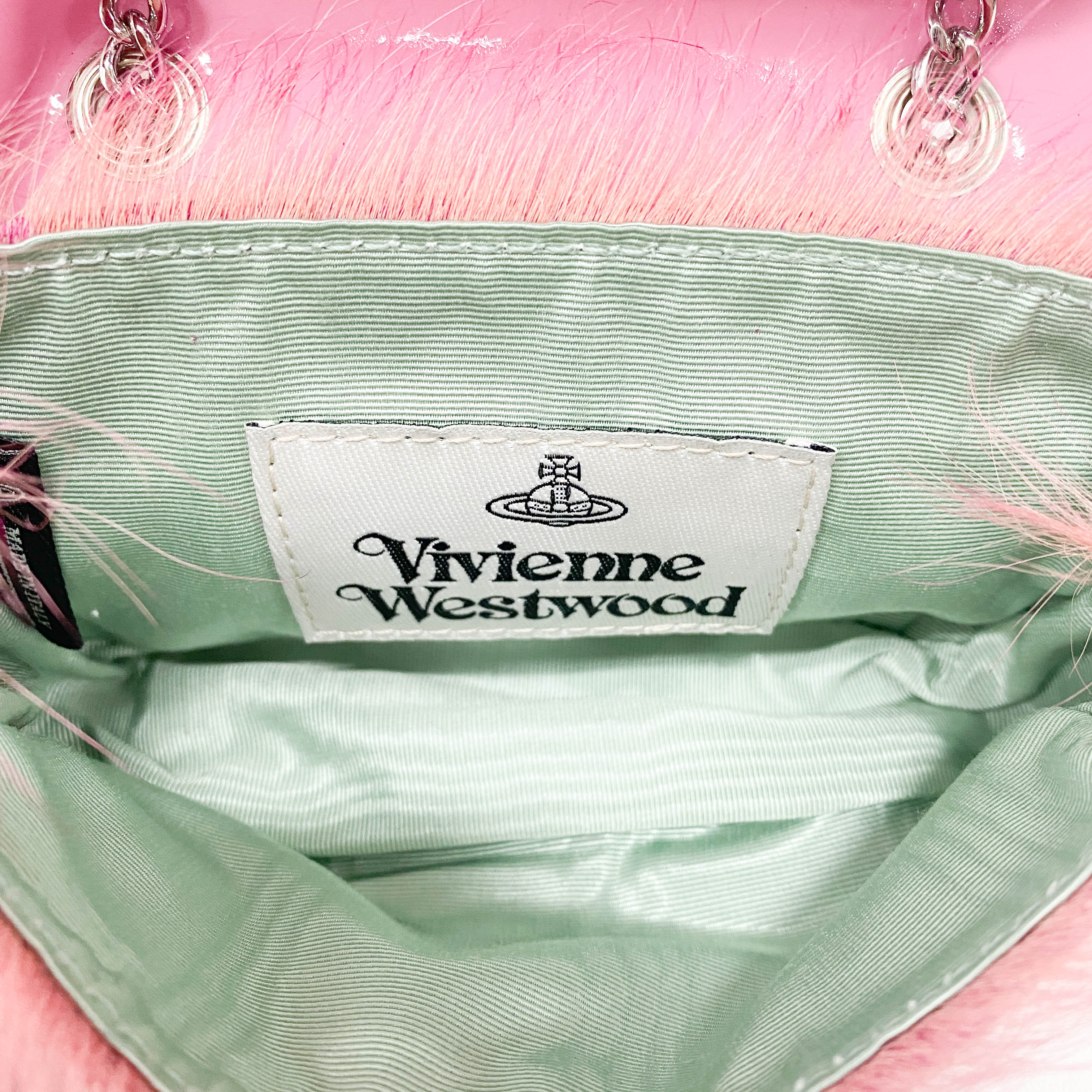 Pink Fur Mini Chain Strap Bag