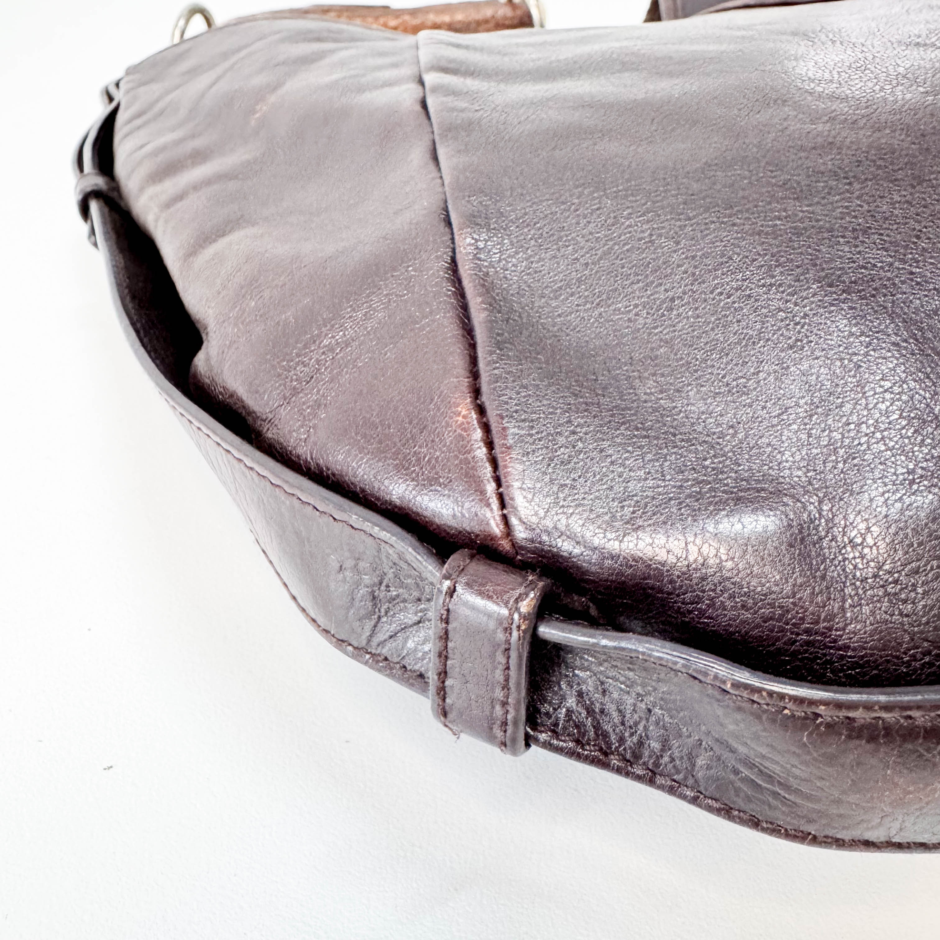 Dark Brown Leather Mombasa Handle Bag