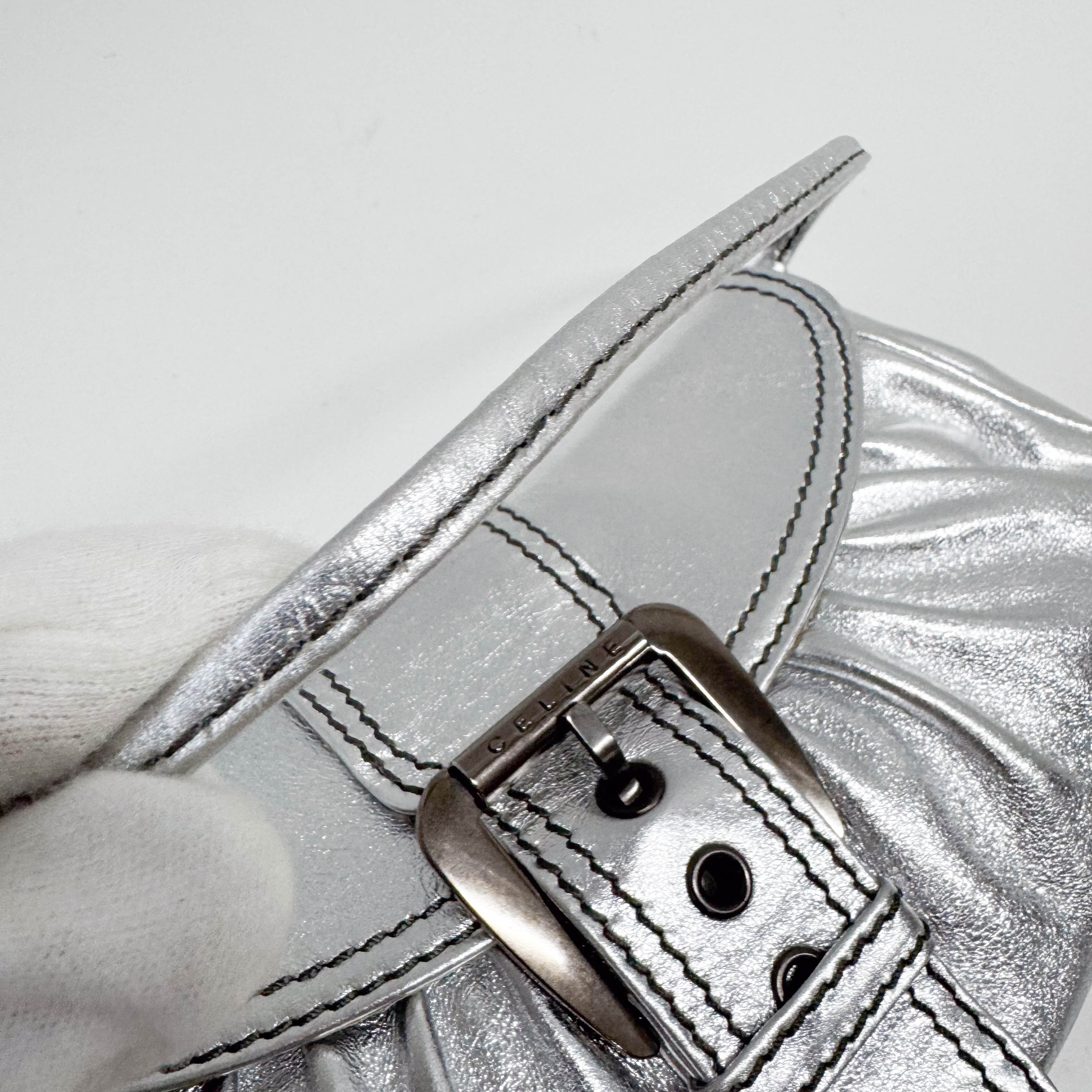 Silver Leather Shoulder Bag