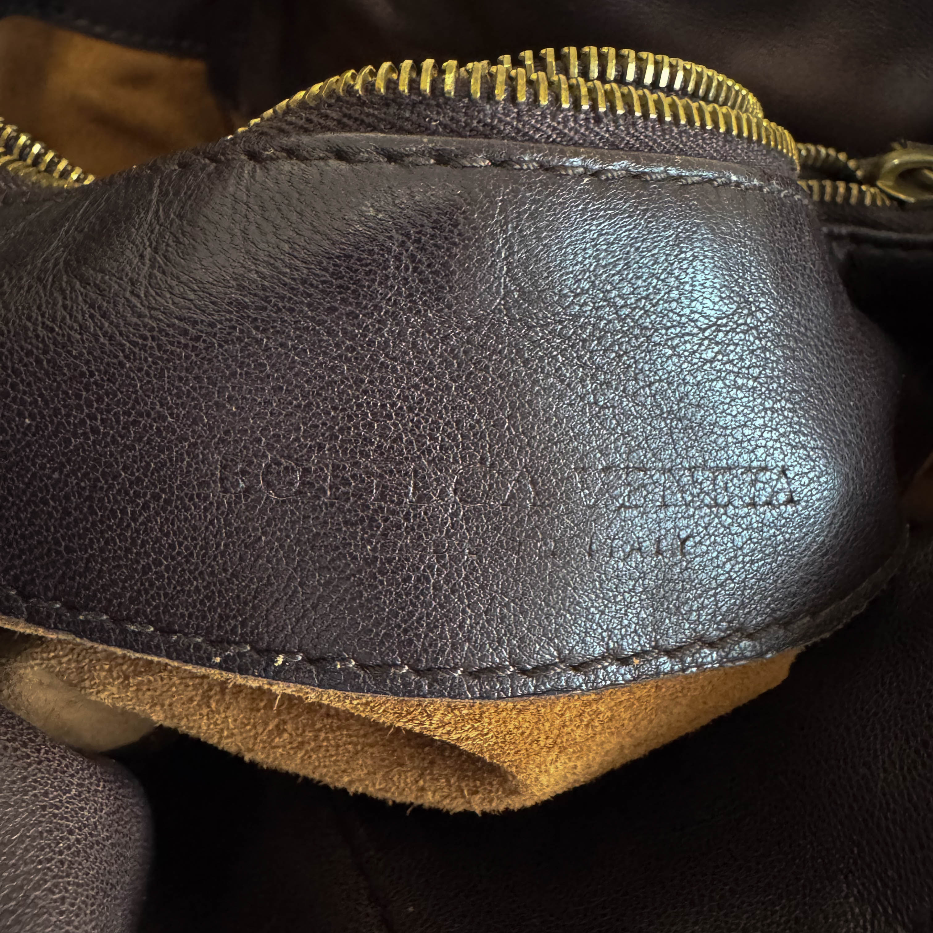 Brown Intrecciato Leather Shoulder Bag