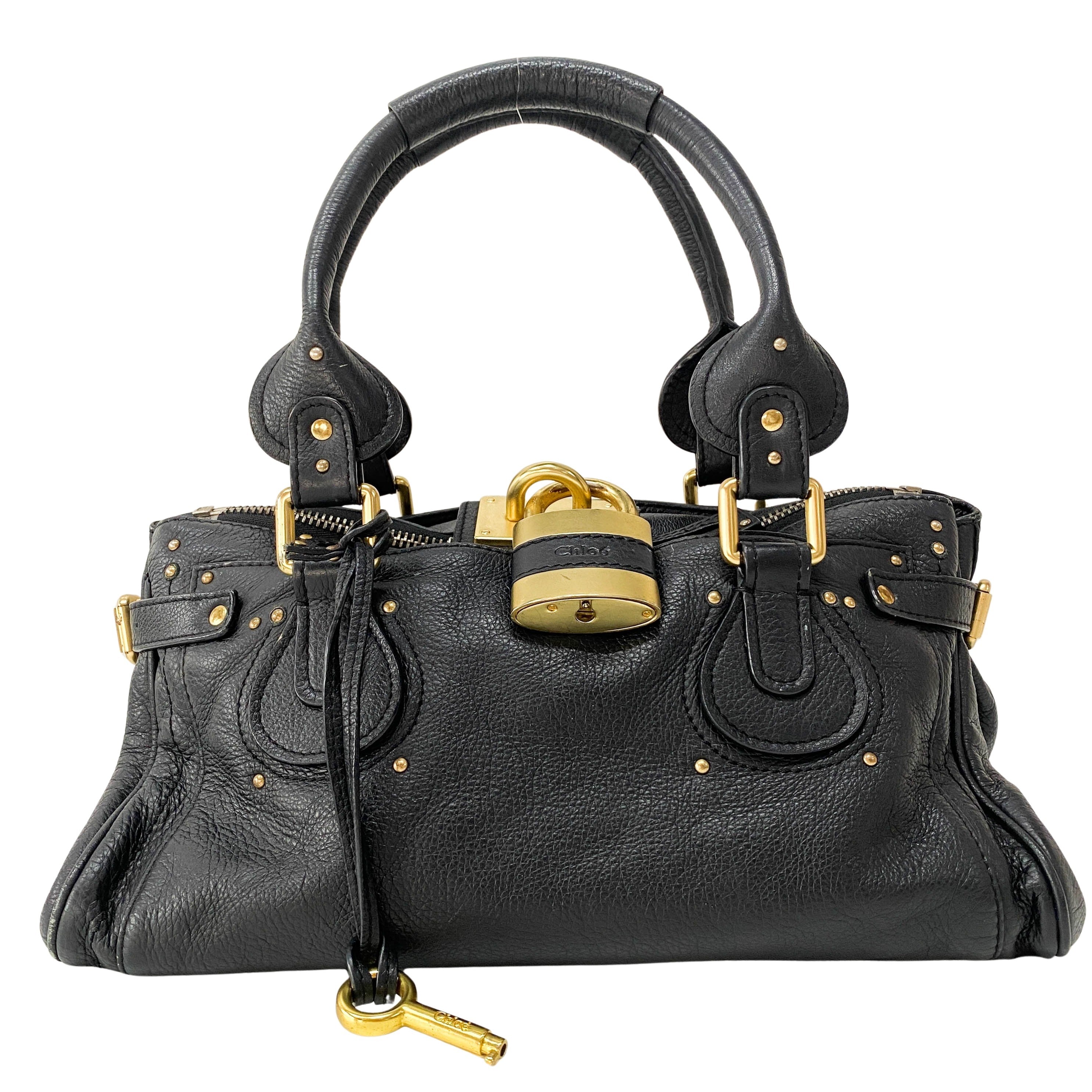 Paddington Black Leather Shoulder Bag
