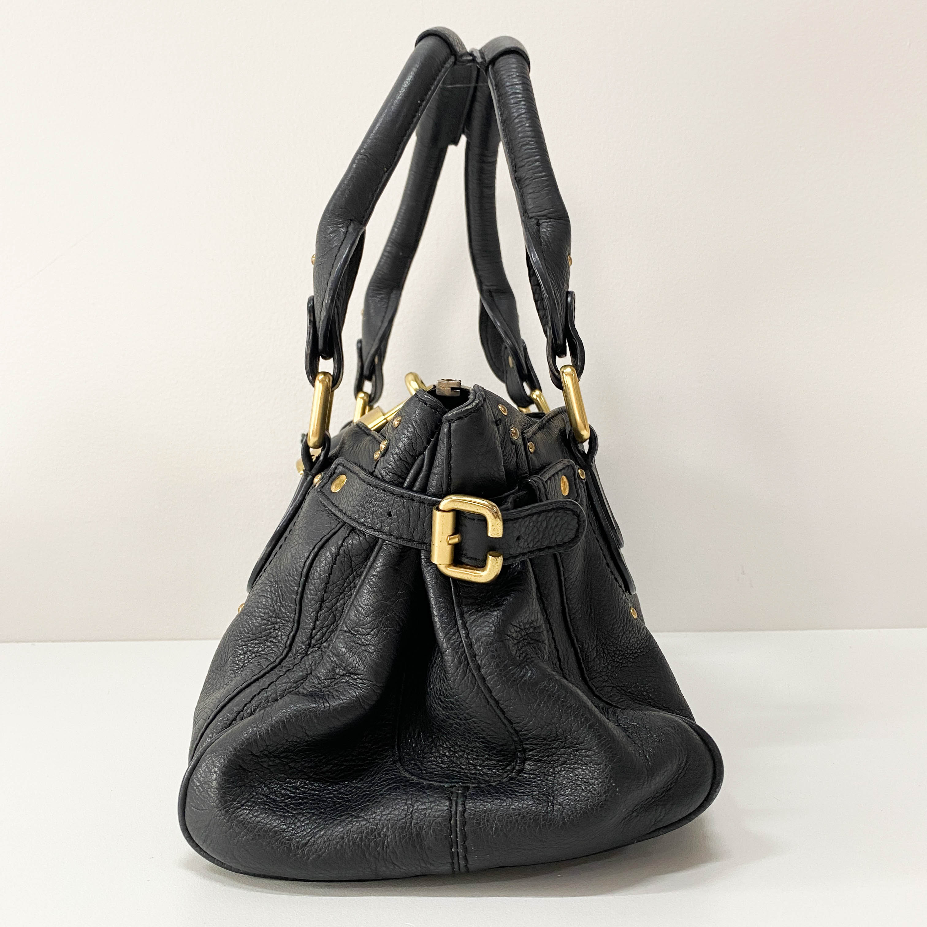 Paddington Black Leather Shoulder Bag