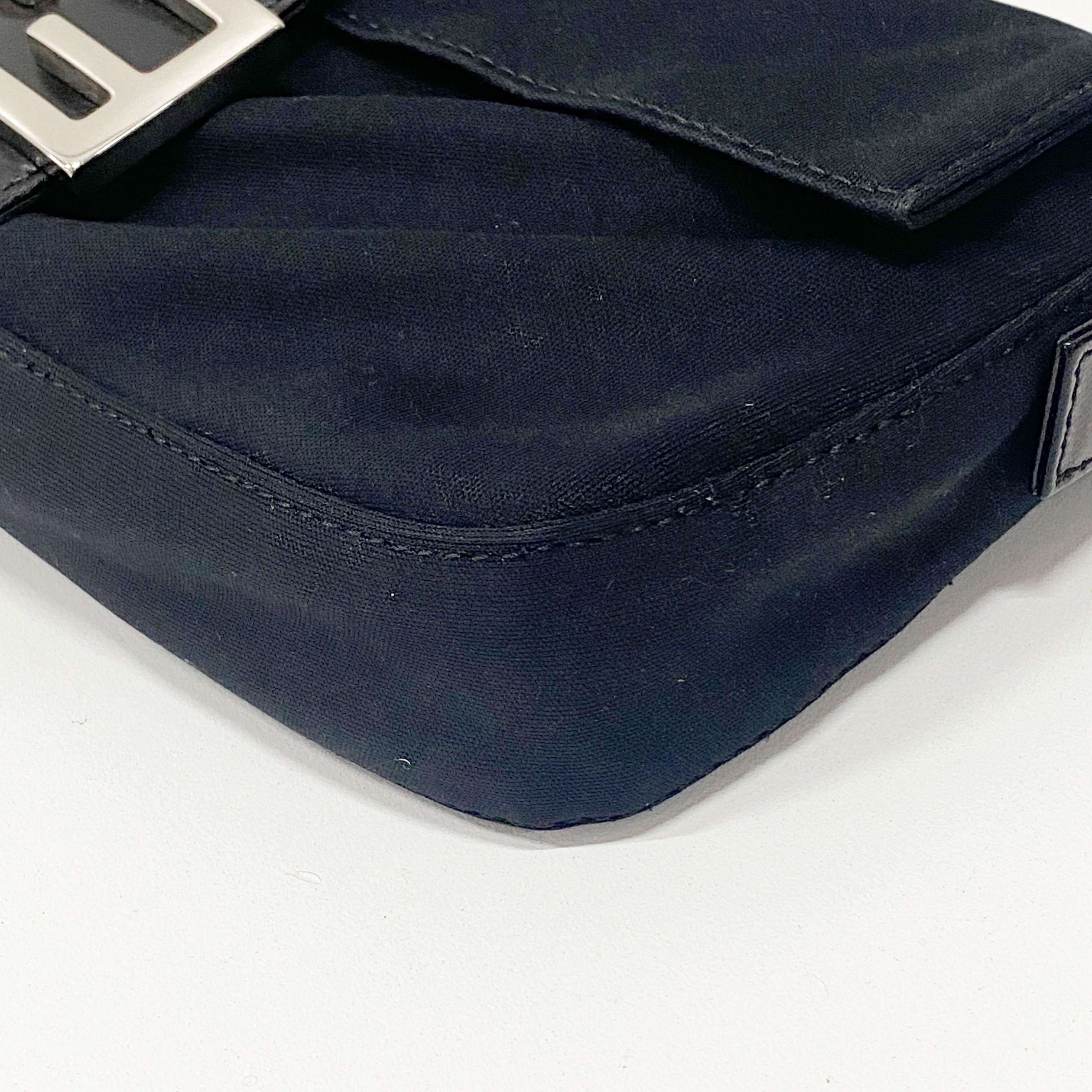 Baguette Black Neoprene Shoulder Bag