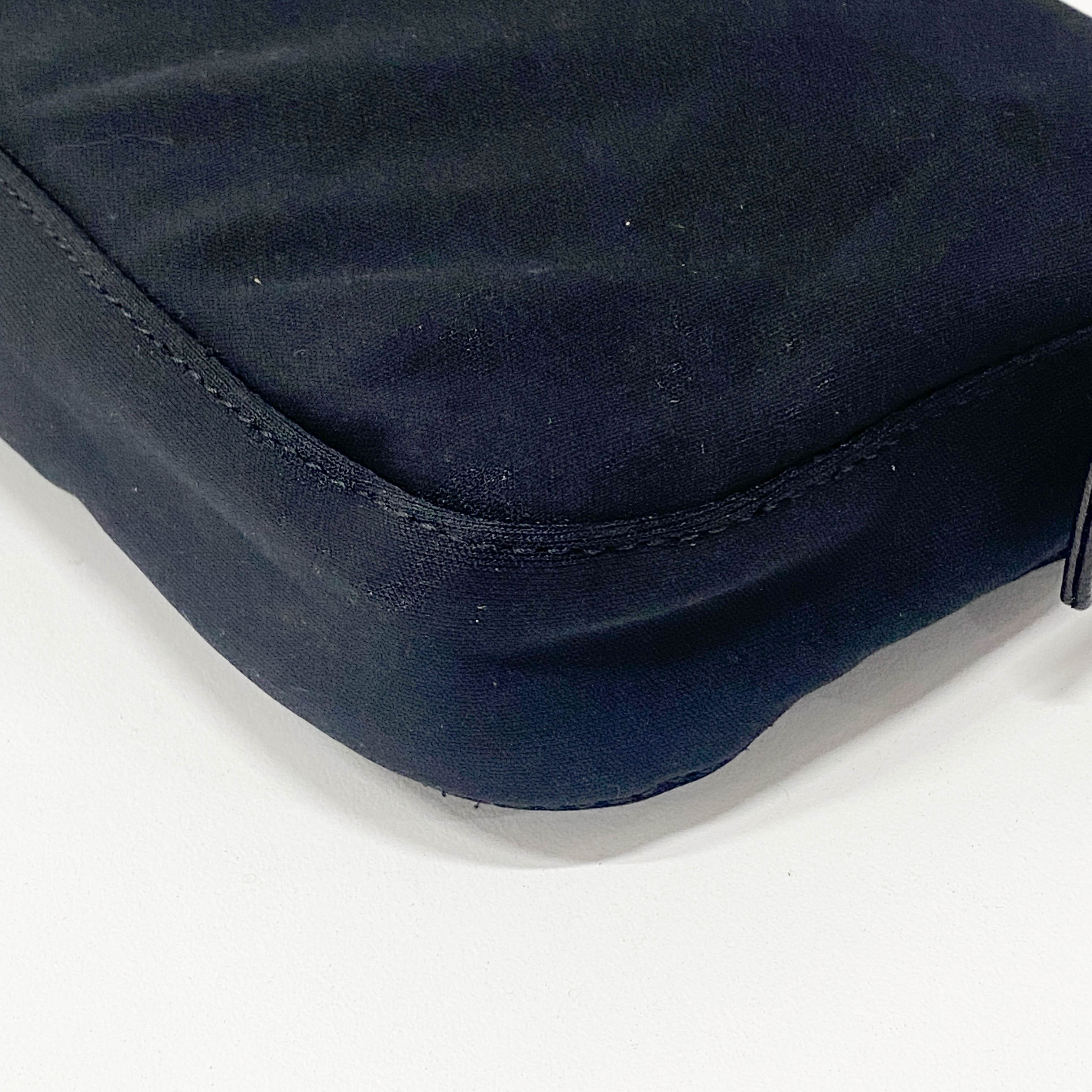 Baguette Black Neoprene Shoulder Bag