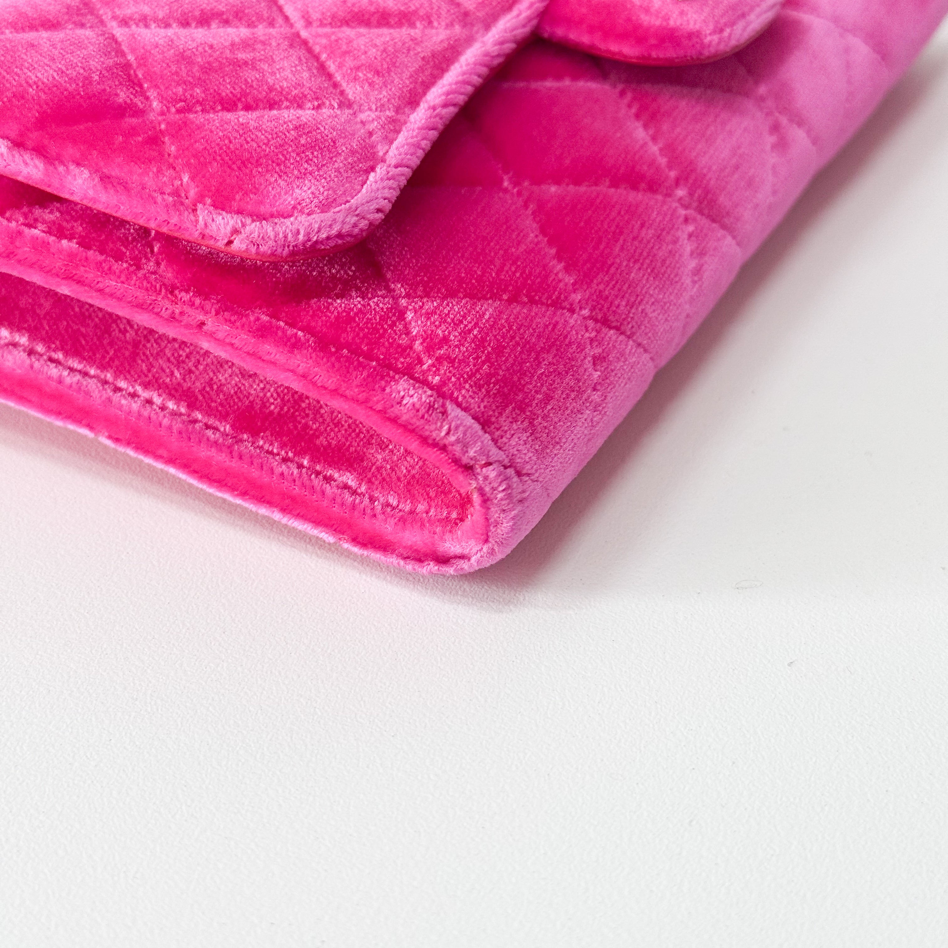 Matelassé Mini Pink Velvet Shoulder Bag