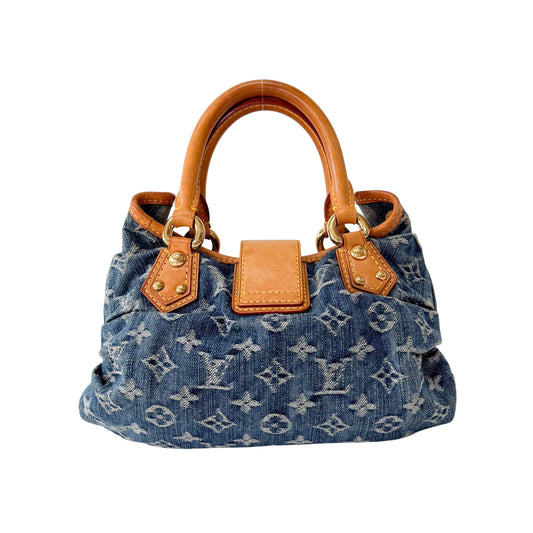 Pleaty Blue Denim Monogram Bag