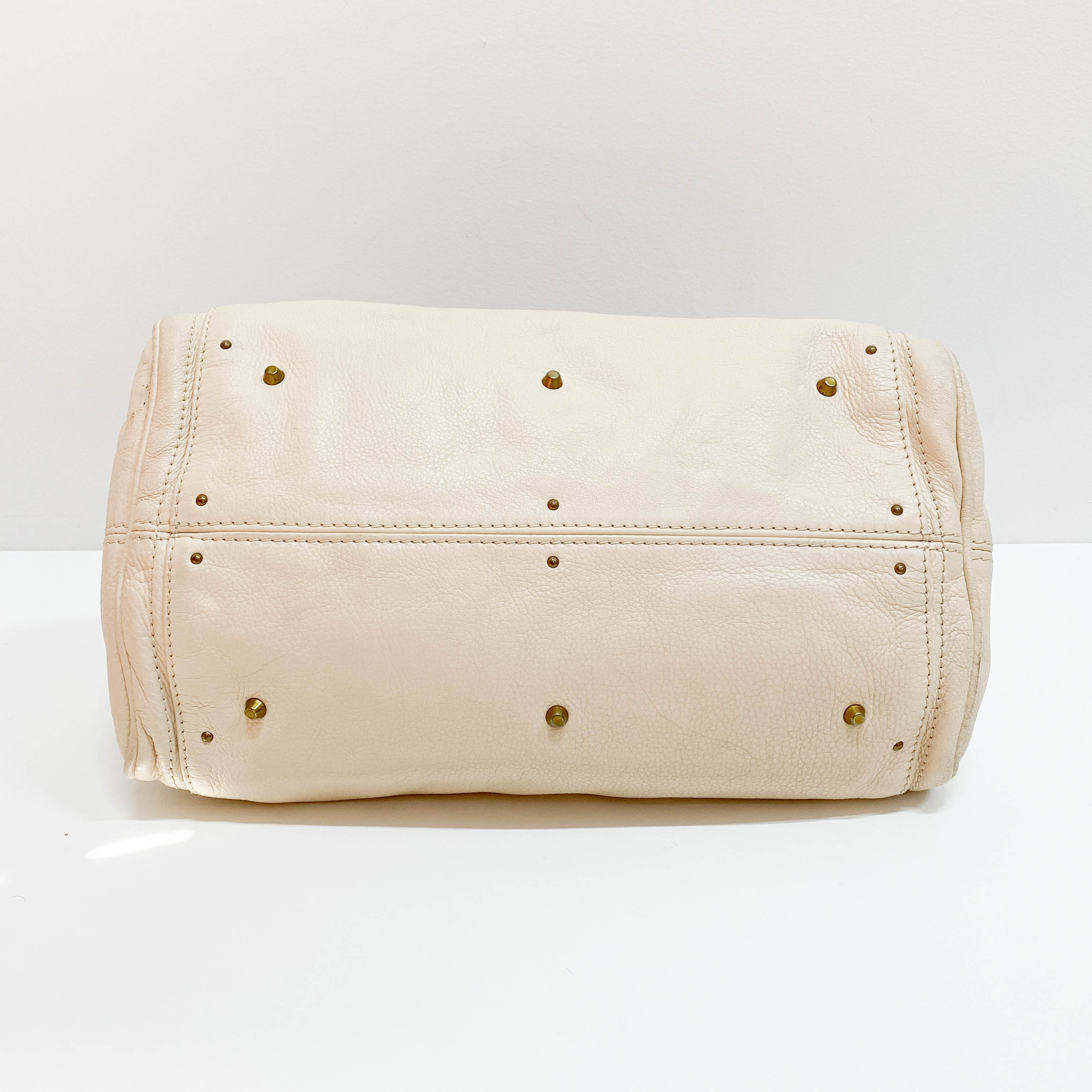 Paddington Beige Calfskin Leather Shoulder Bag