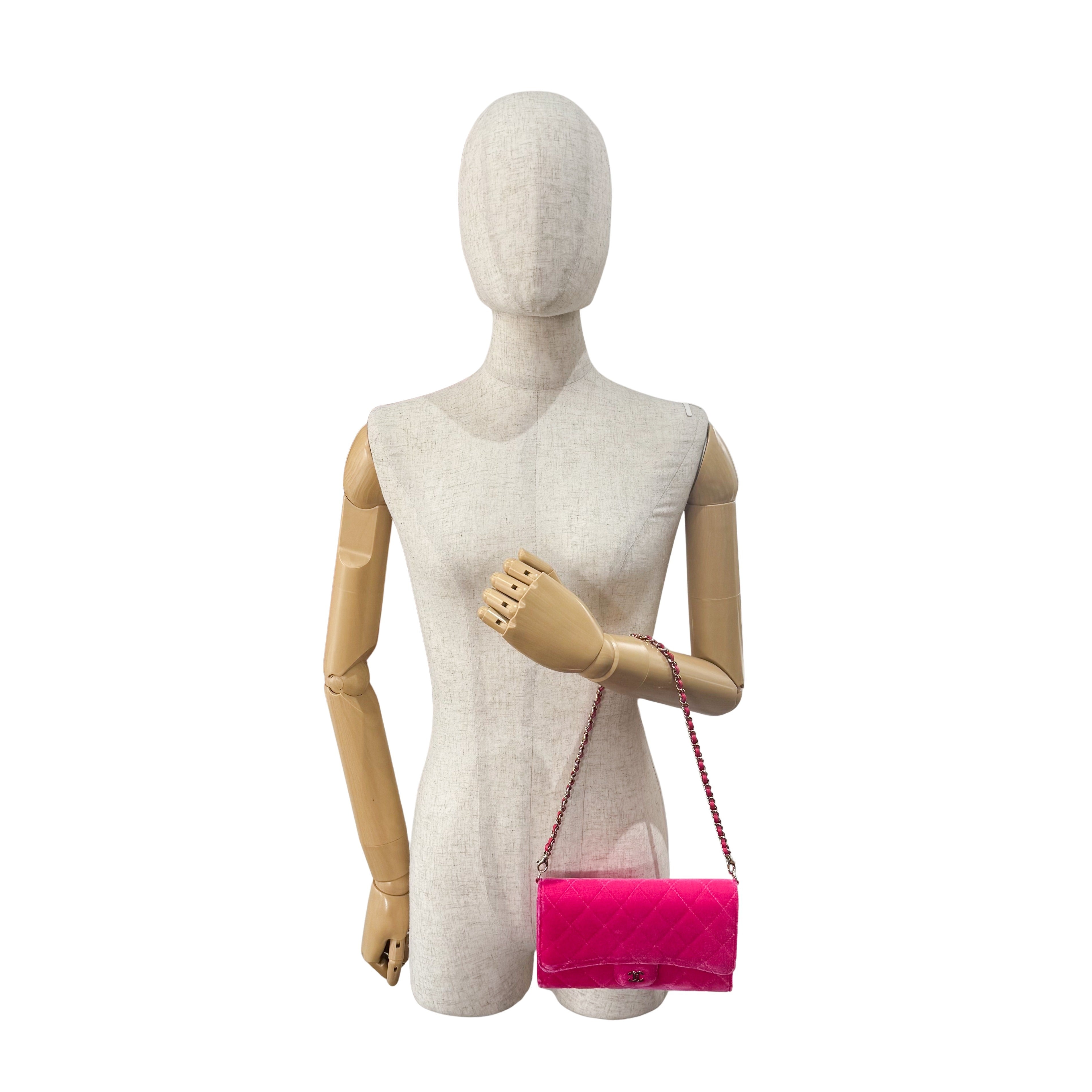 Matelassé Mini Pink Velvet Shoulder Bag