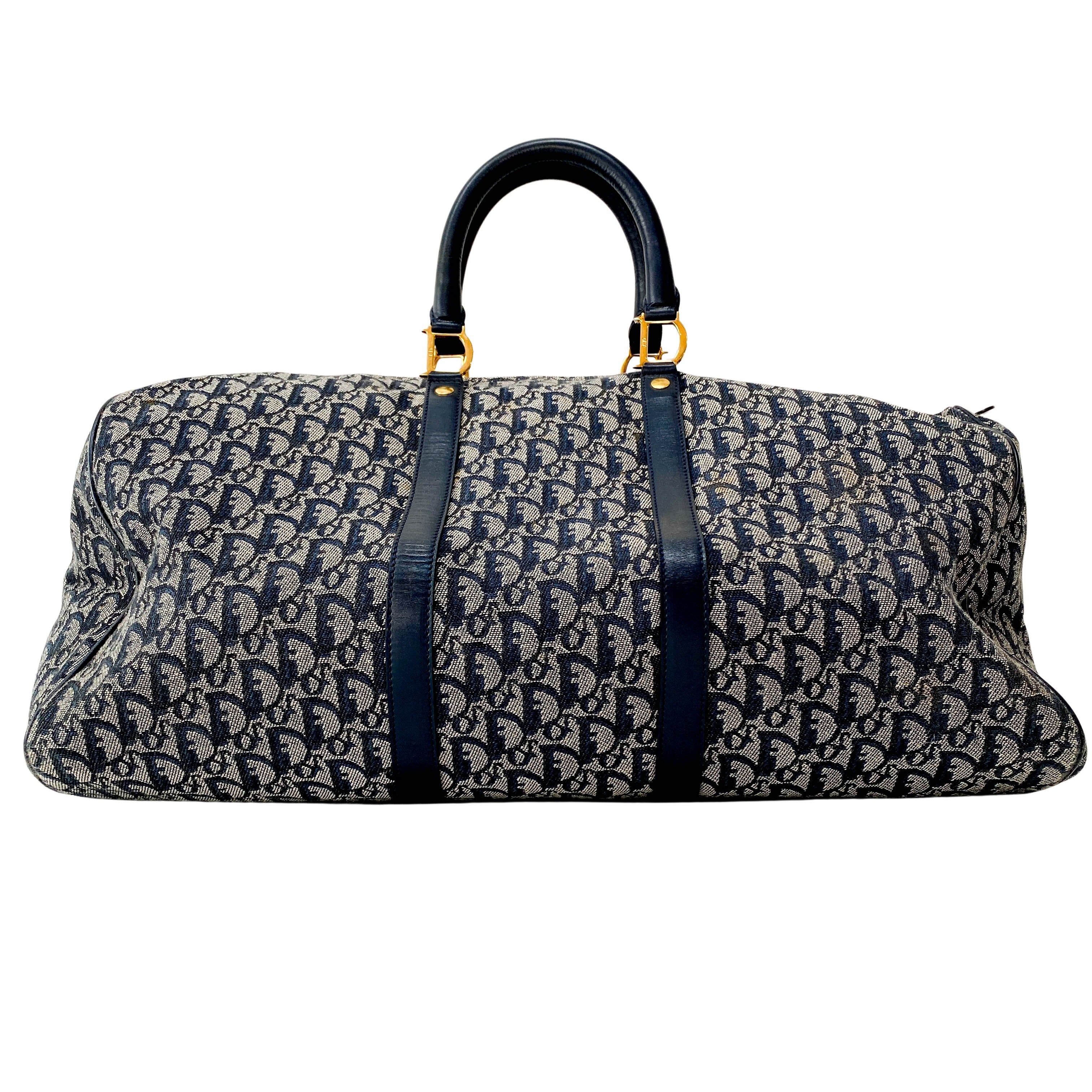 Boston Trotter Navy Canvas Bag