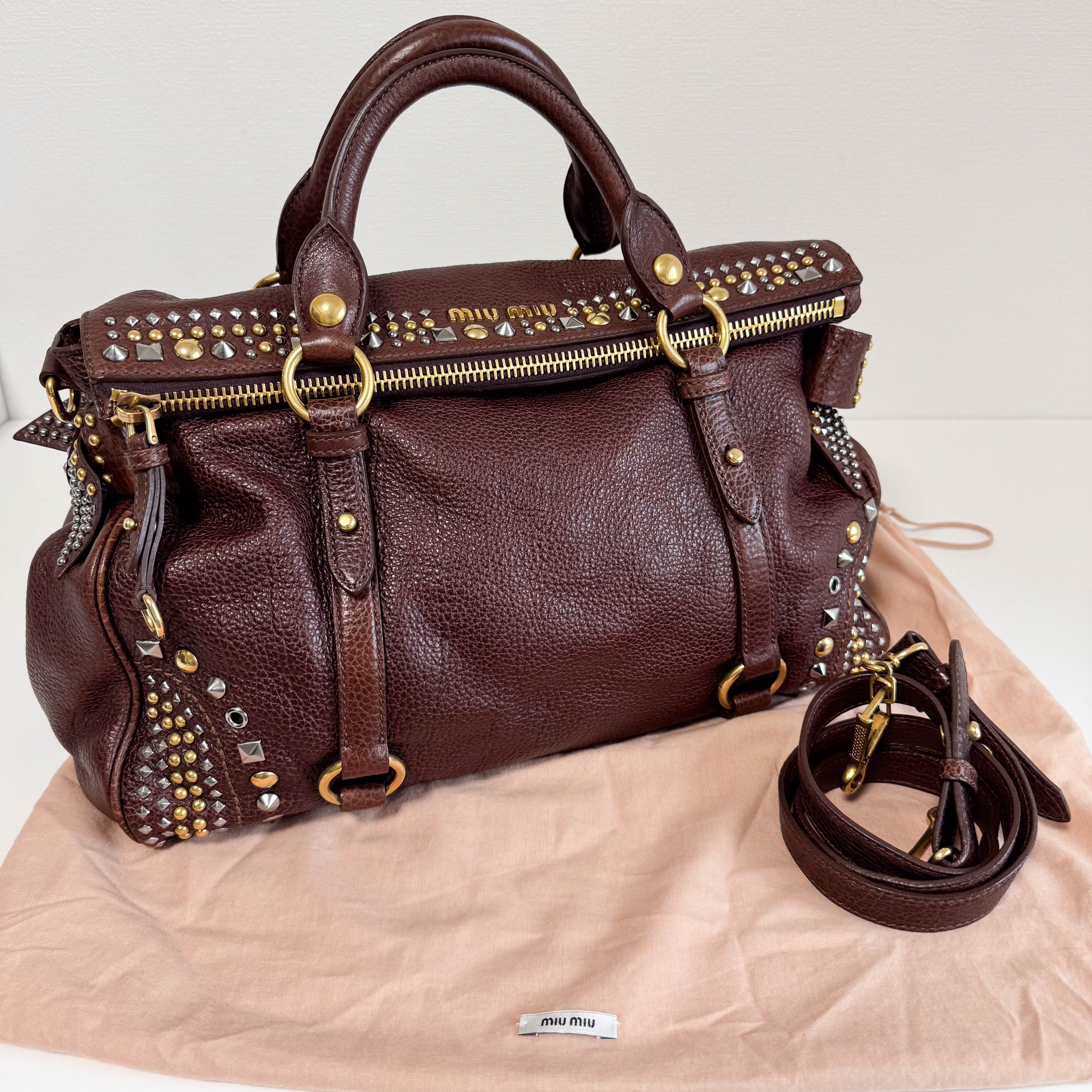 Vitello Brown Leather Top Handle Bag