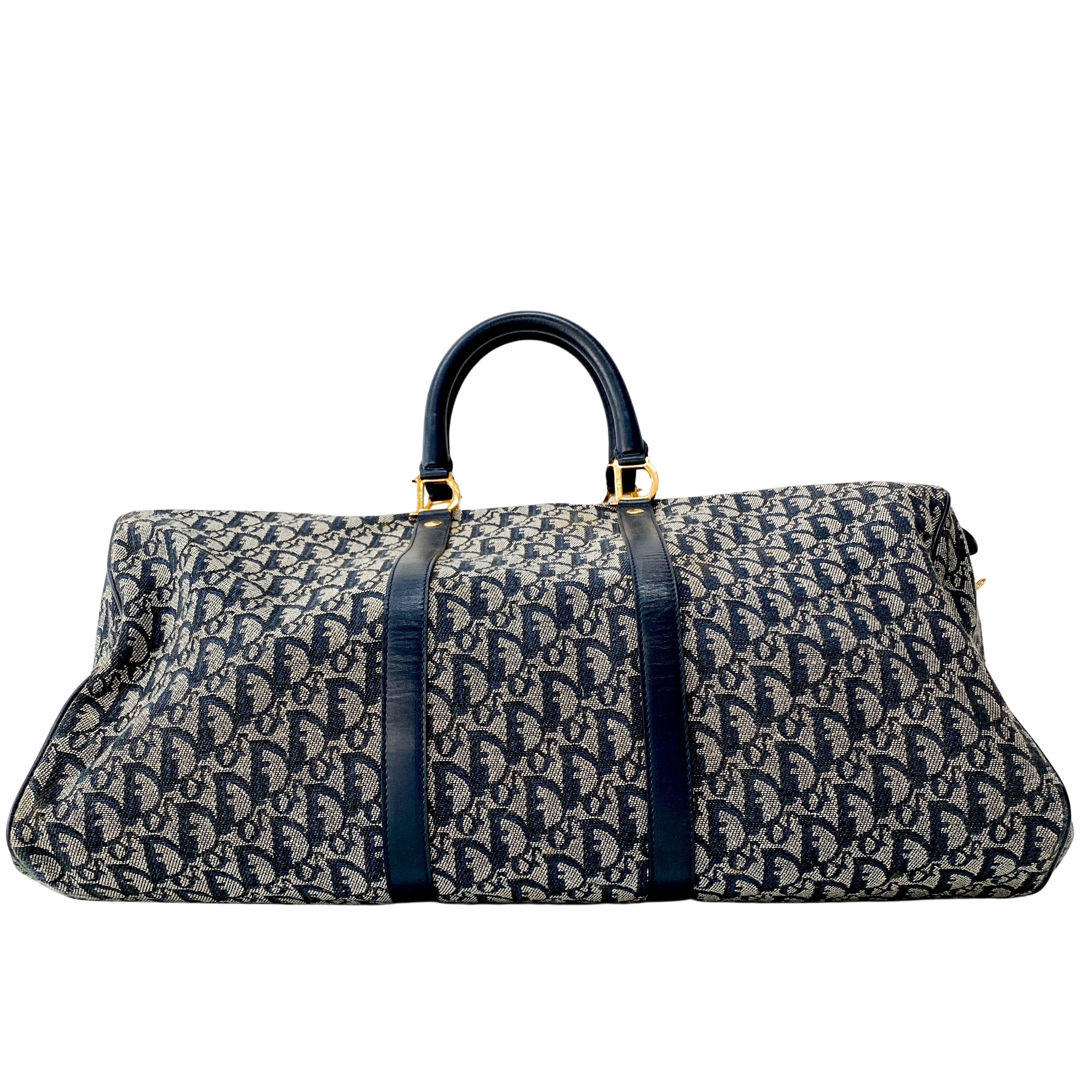 Boston Trotter Navy Canvas Bag