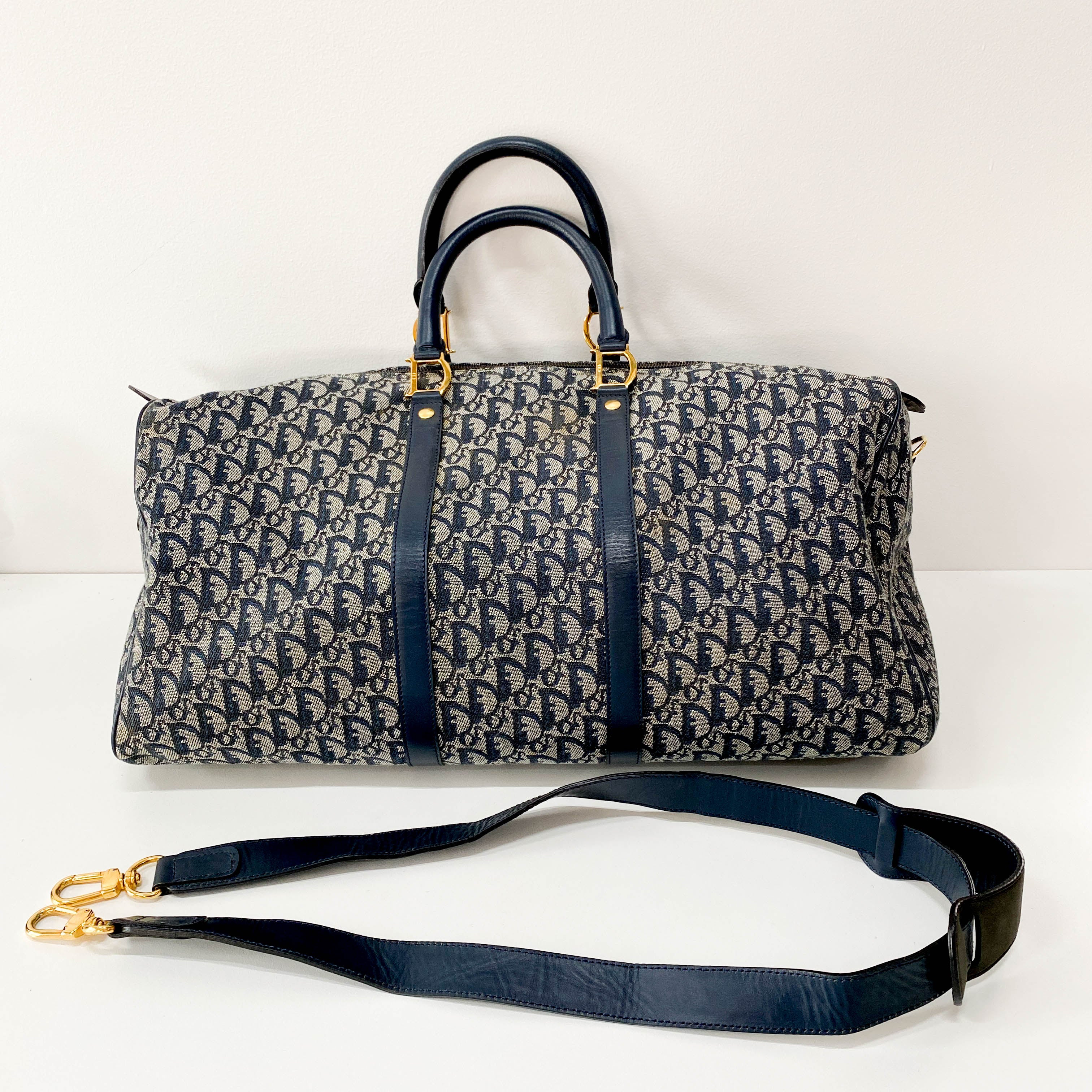 Boston Trotter Navy Canvas Bag